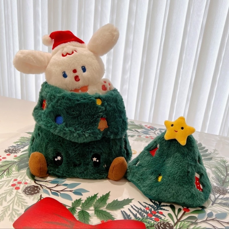 《12061》聖誕樹與白狗狗毛絨玩偶(一組售但可拆開)