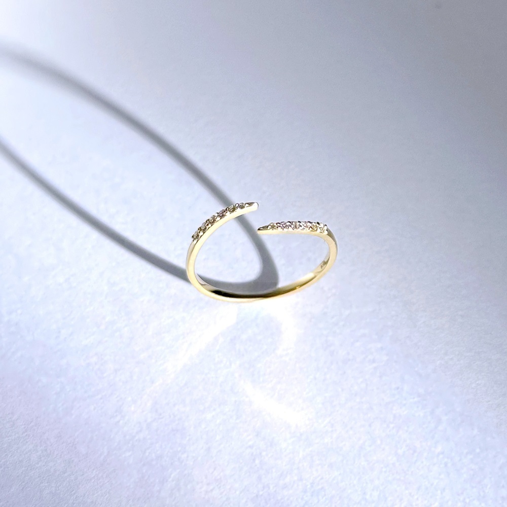 【me.luxe】K10雙星軌跡-鑽石7分戒