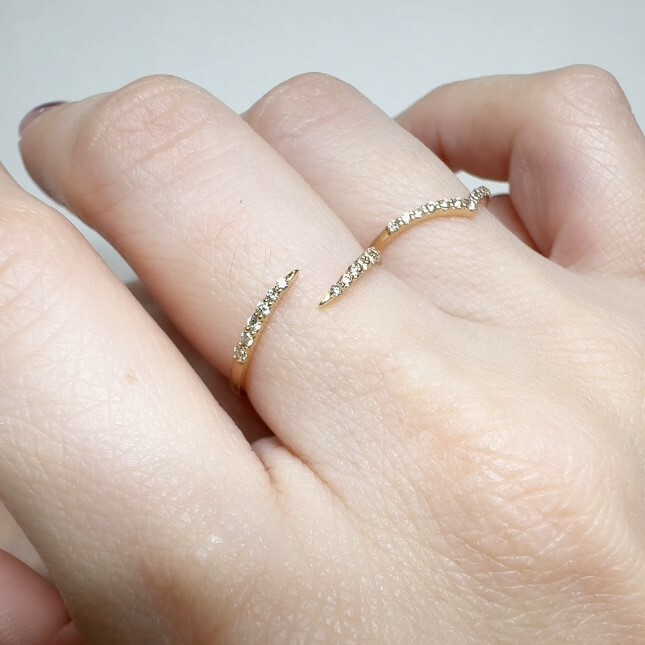 【me.luxe】K10雙星軌跡-鑽石7分戒