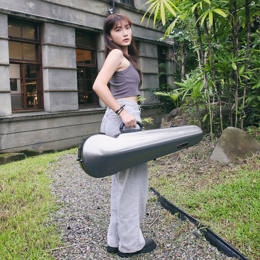 HIGHTECH 科技感系列 小提琴三角盒 (碳纖銀)