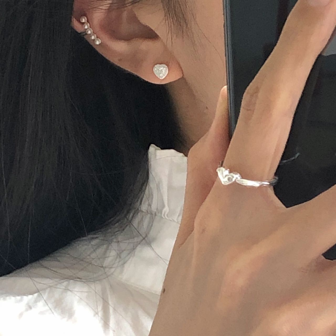 925 silver-Collision Earring