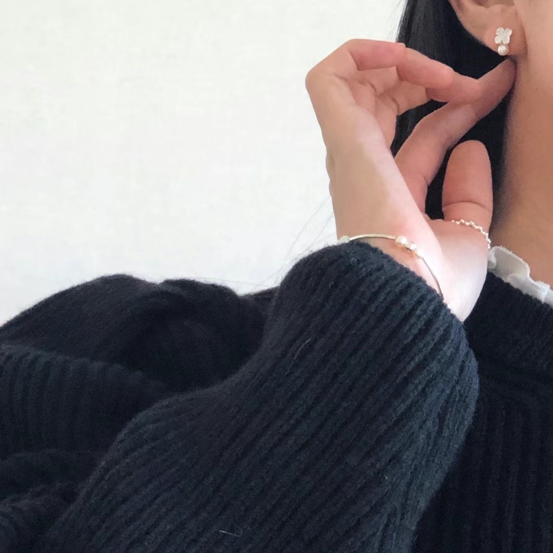 925 silver-Lucky pearl Earring