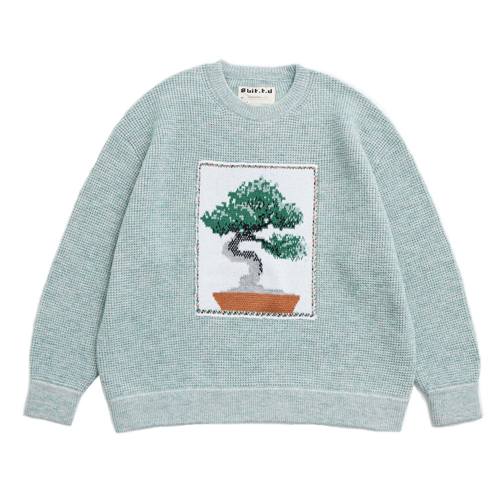 Little Stamp of Bonsai Long-sleeves Top Turquoise