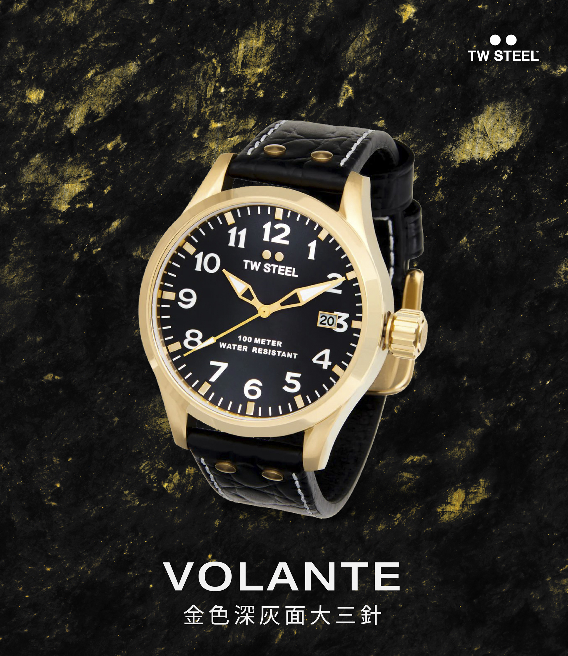 TW Steel VOLANTE 金色深灰面大三針 VS104