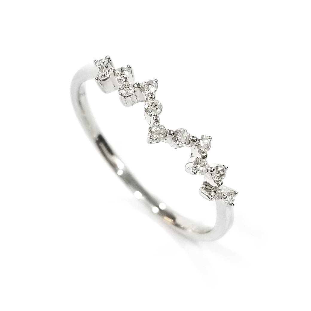 18K白金天然鑽石戒指