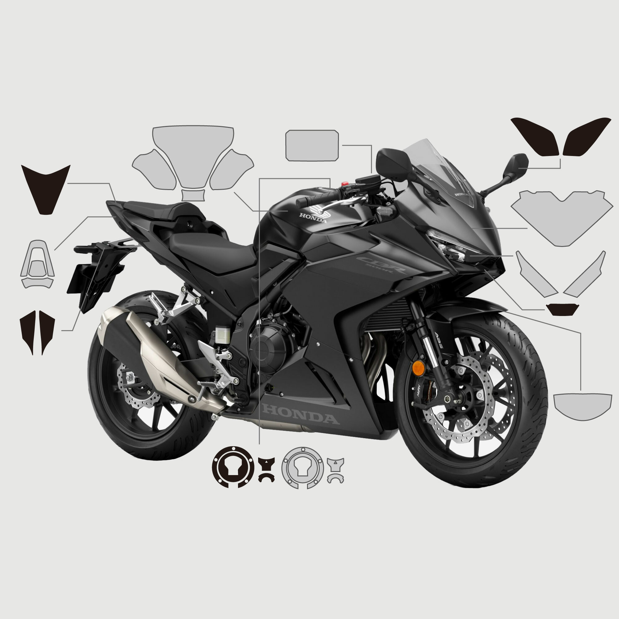 HONDA CBR500R(2024)｜3M頂級犀牛皮保護膜&碳纖維卡夢