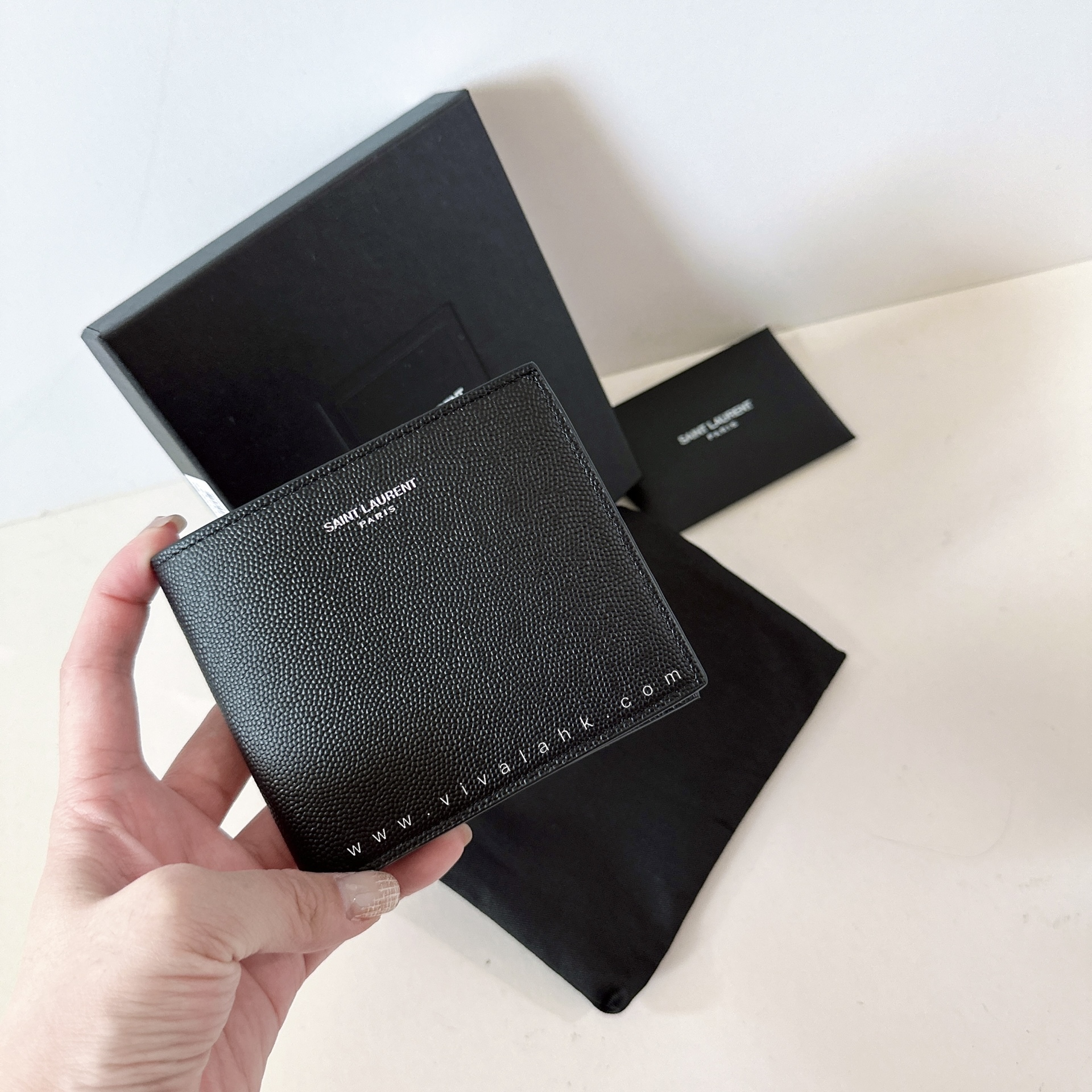 Saint Laurent - E/W 男裝銀包 (荔枝皮)