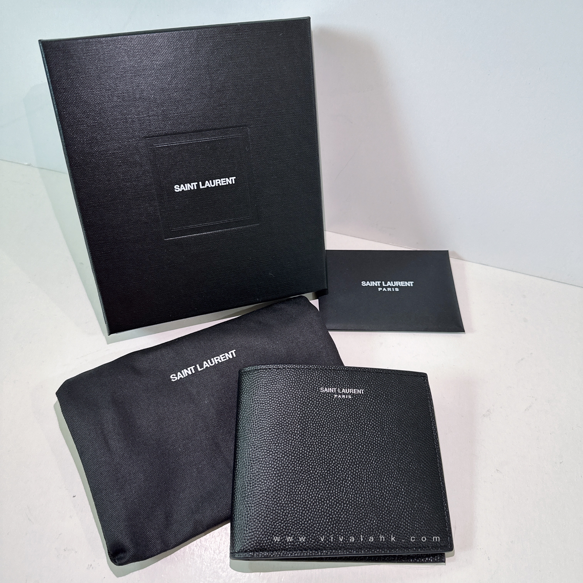 Saint Laurent - E/W 男裝銀包 (荔枝皮)