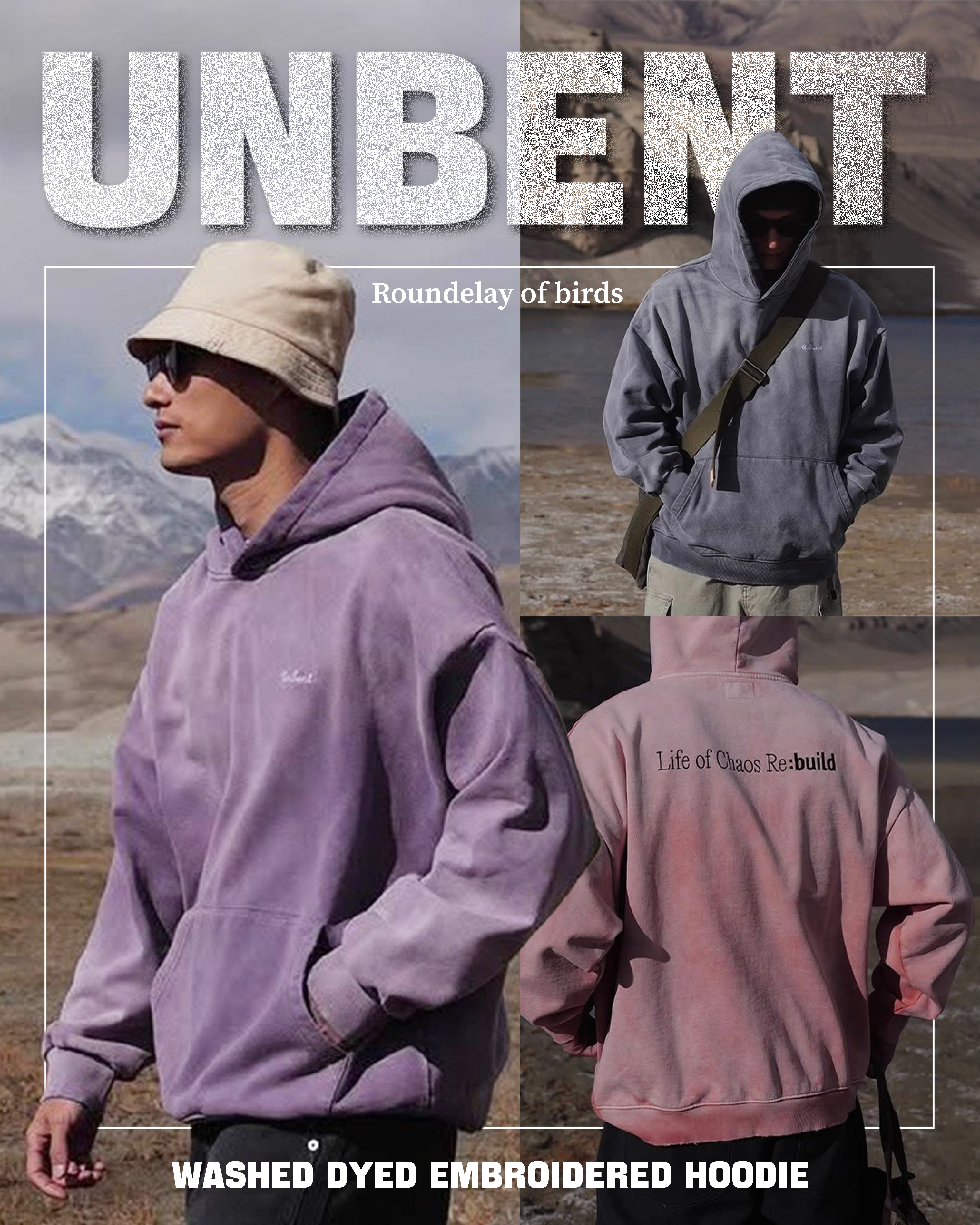 #預購 UNBENT 24AW 做舊 阿蘇特染色 水洗 刺繡 鋪棉 帽踢 3色