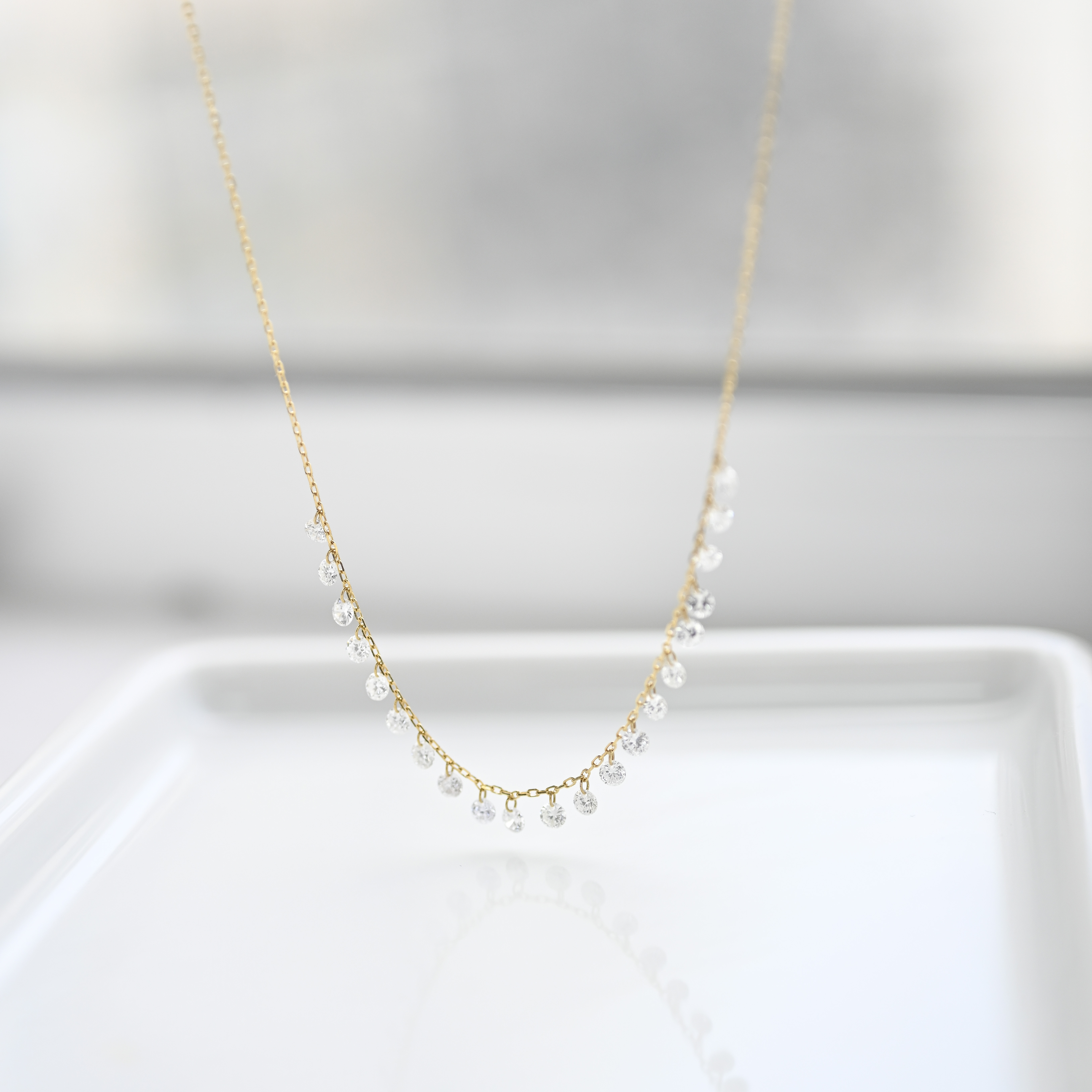 18K 1ct Laser Hole Diamond Necklace