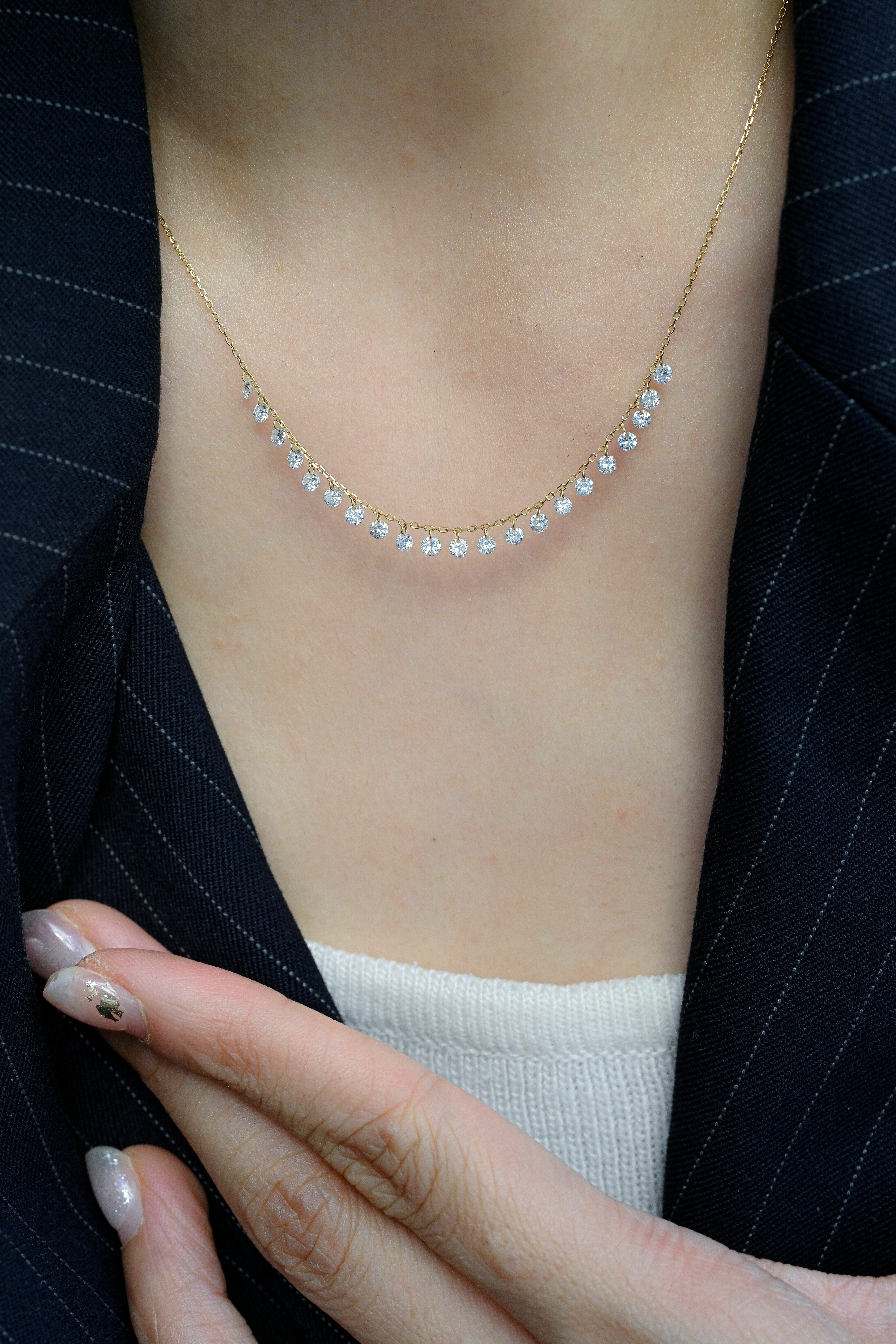 18K 1ct Laser Hole Diamond Necklace