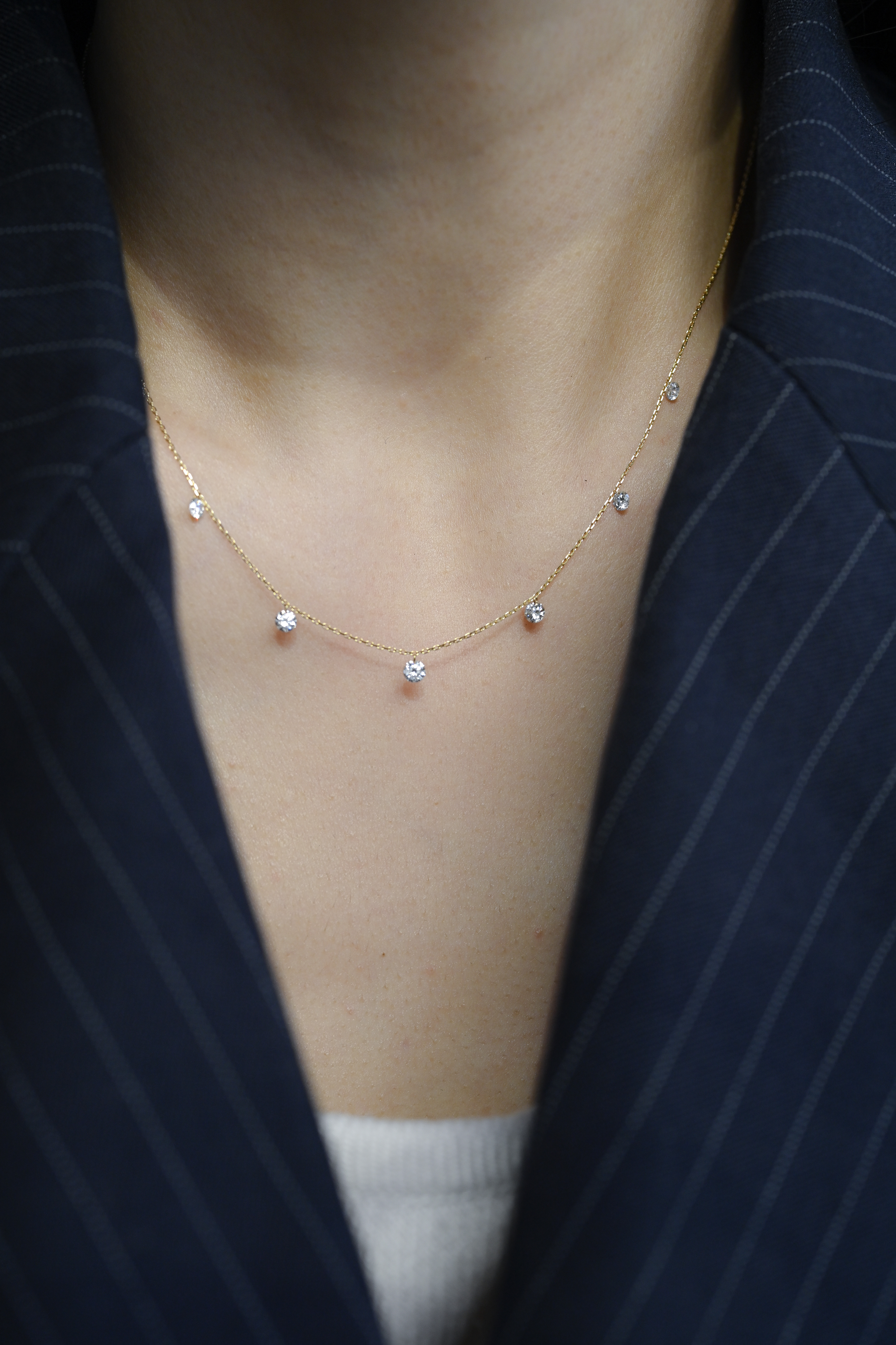 18k 0.70ct Laser Hole Diamond necklace