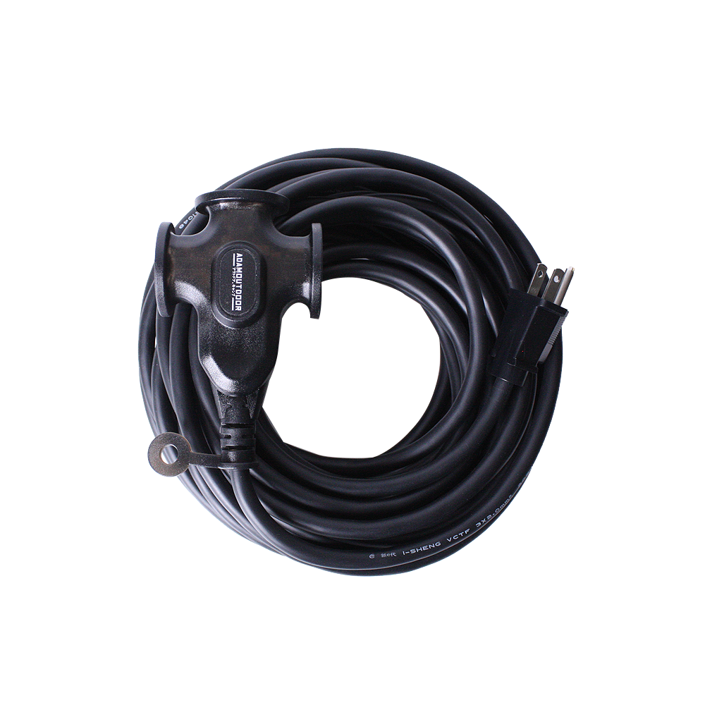 ADAMOUTDOOR｜戶外延長3PIN 動力線 黑色