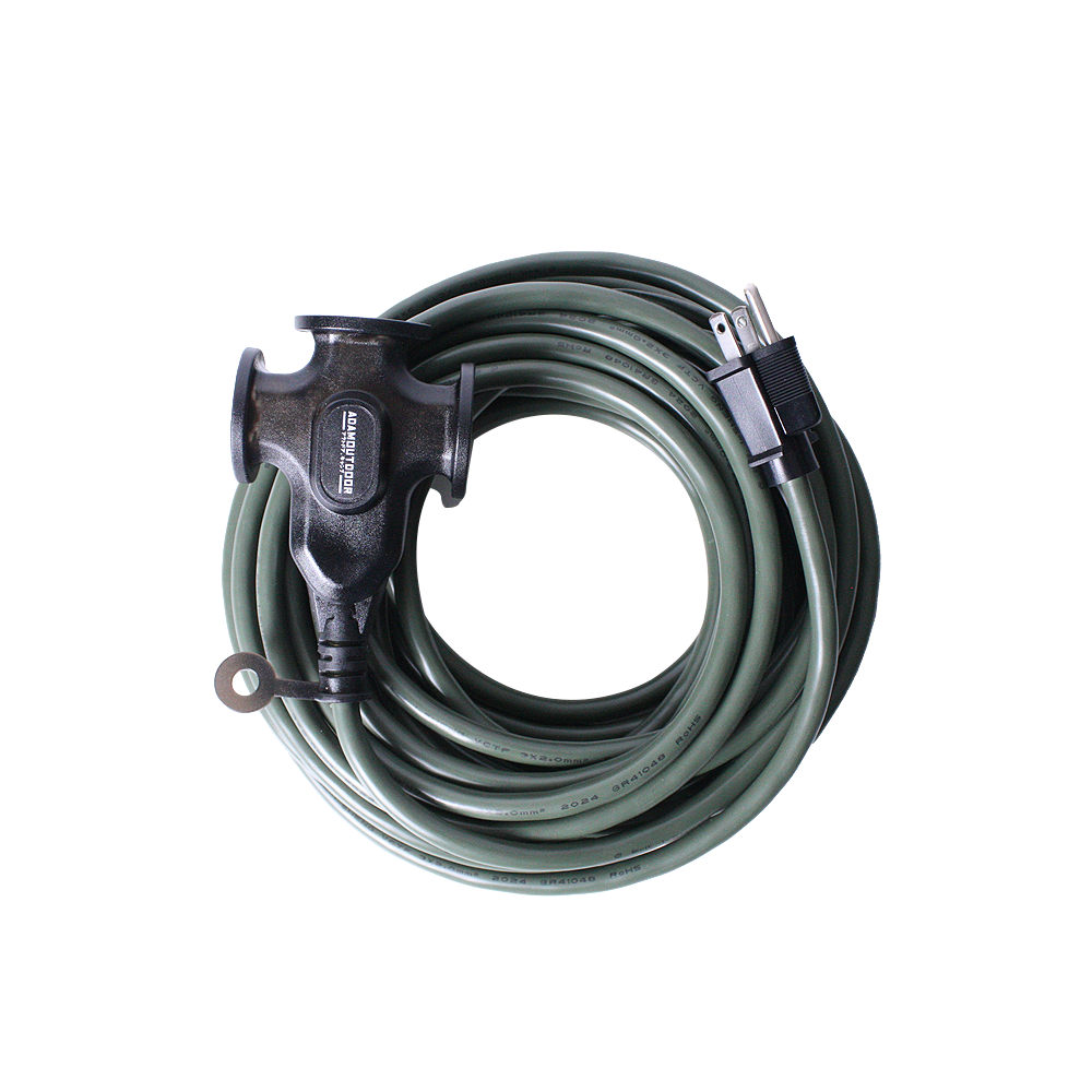 ADAMOUTDOOR｜戶外延長3PIN 動力線 軍綠色