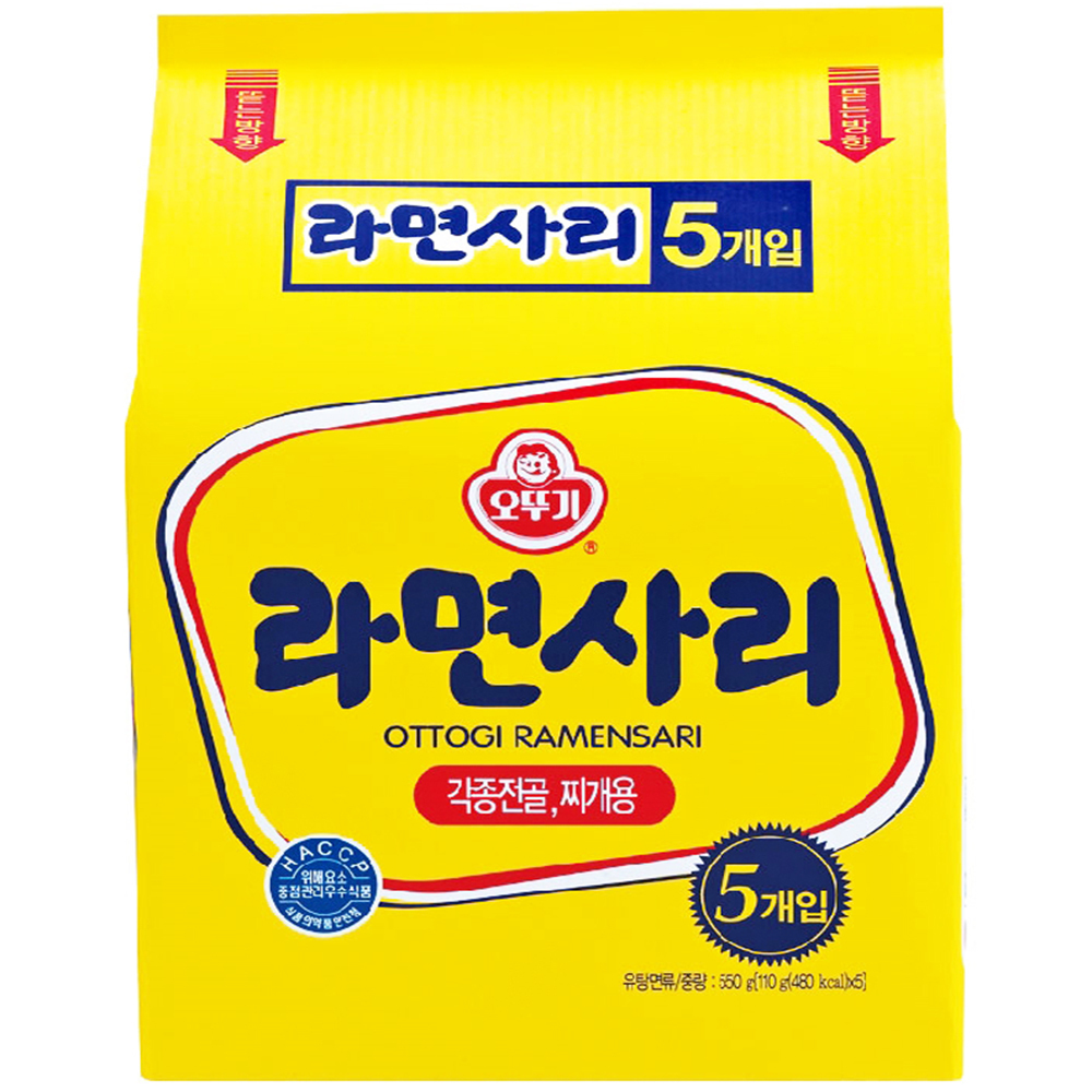 韓國 不倒翁 Q拉麵 純麵條 袋裝 5入 (細/粗)