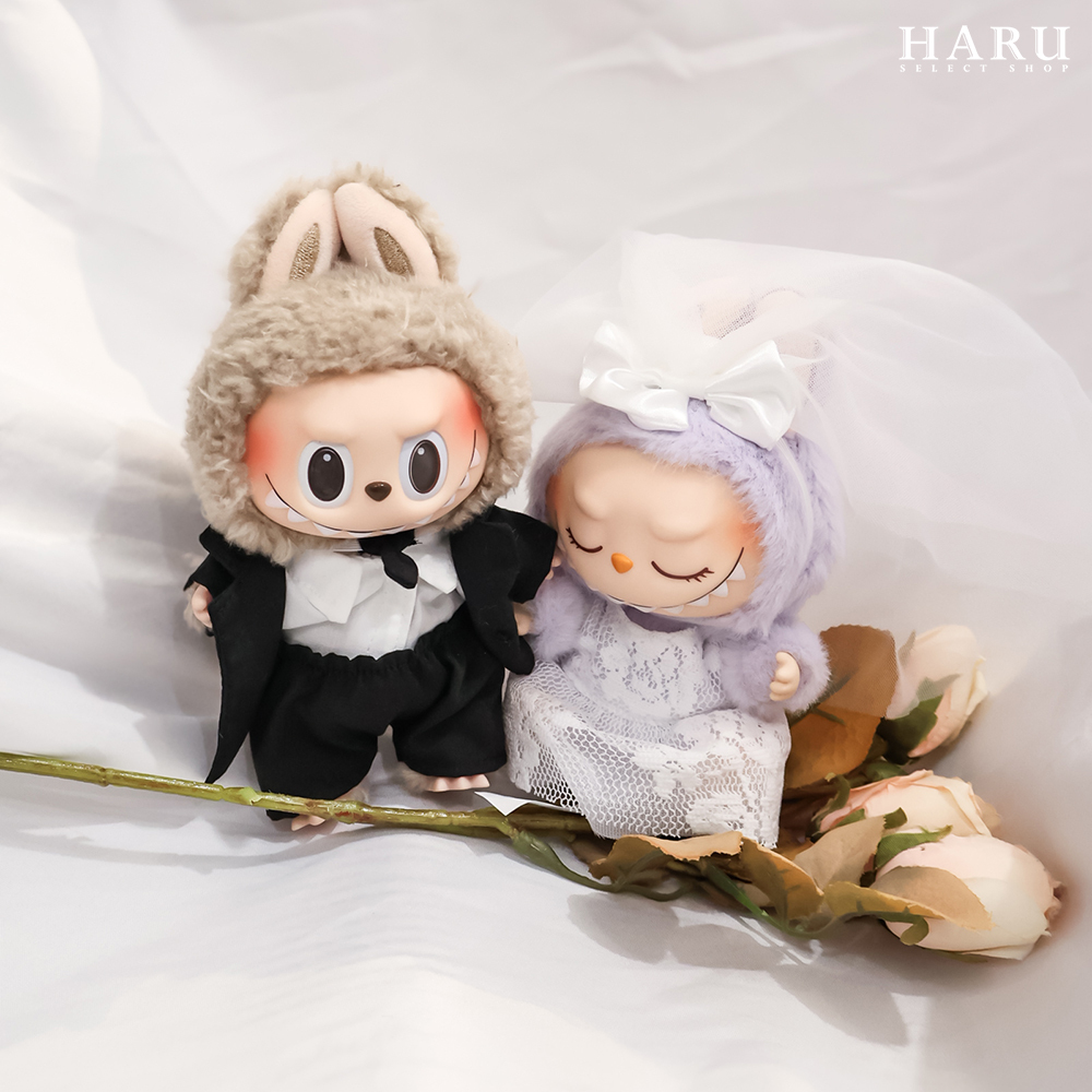 POPMART 泡泡瑪特 LABUBU 拉布布衣服 婚紗 西裝 結婚套裝 坐坐派對 心動馬卡龍 毛絨 公仔 17CM掛飾 娃裝 替換 DRESS CODE