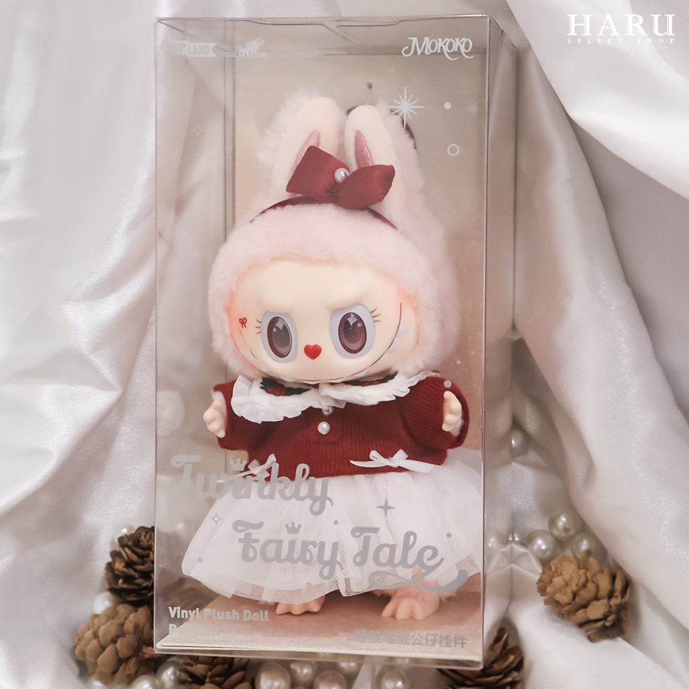 POP MART POPMART 泡泡瑪特 Labubu 拉布布 閃閃童話系列 聖誕節 耶誕節 紅色毛衣 粉紅色 愛心 蝴蝶結 MOKOKO 搪膠毛絨公仔掛件吊飾