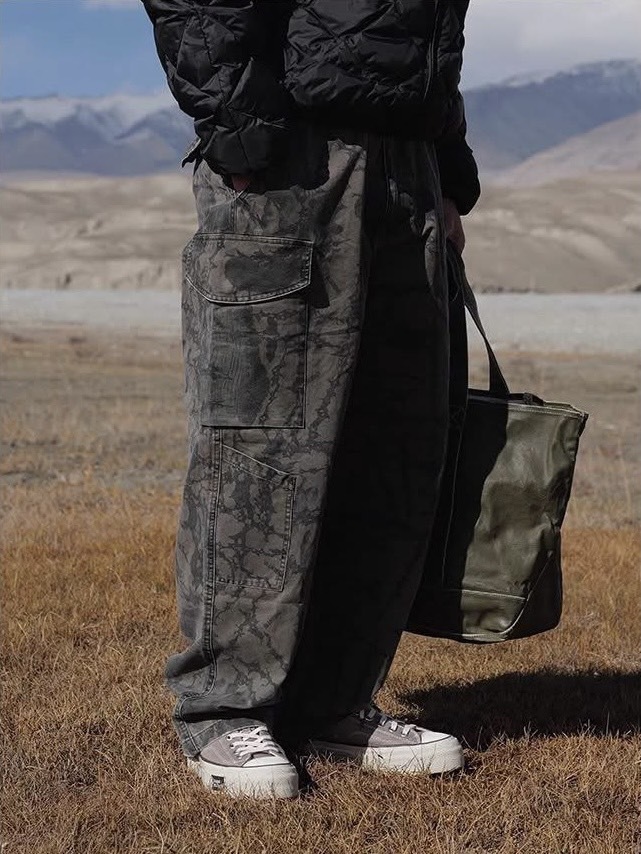 #預購 UNBENT 24AW 美式 復古 水洗 瓜紋迷彩 工裝褲