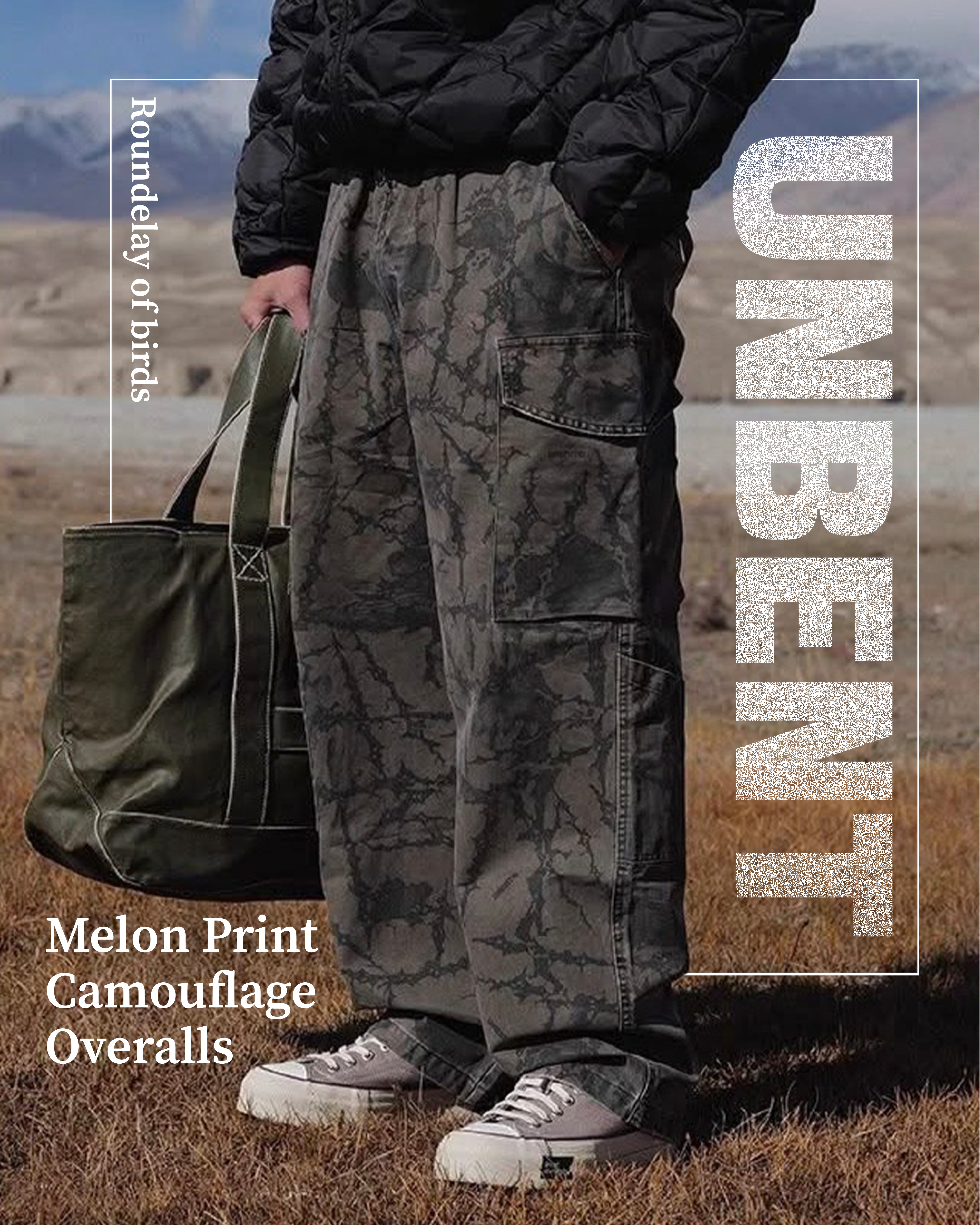 #預購 UNBENT 24AW 美式 復古 水洗 瓜紋迷彩 工裝褲