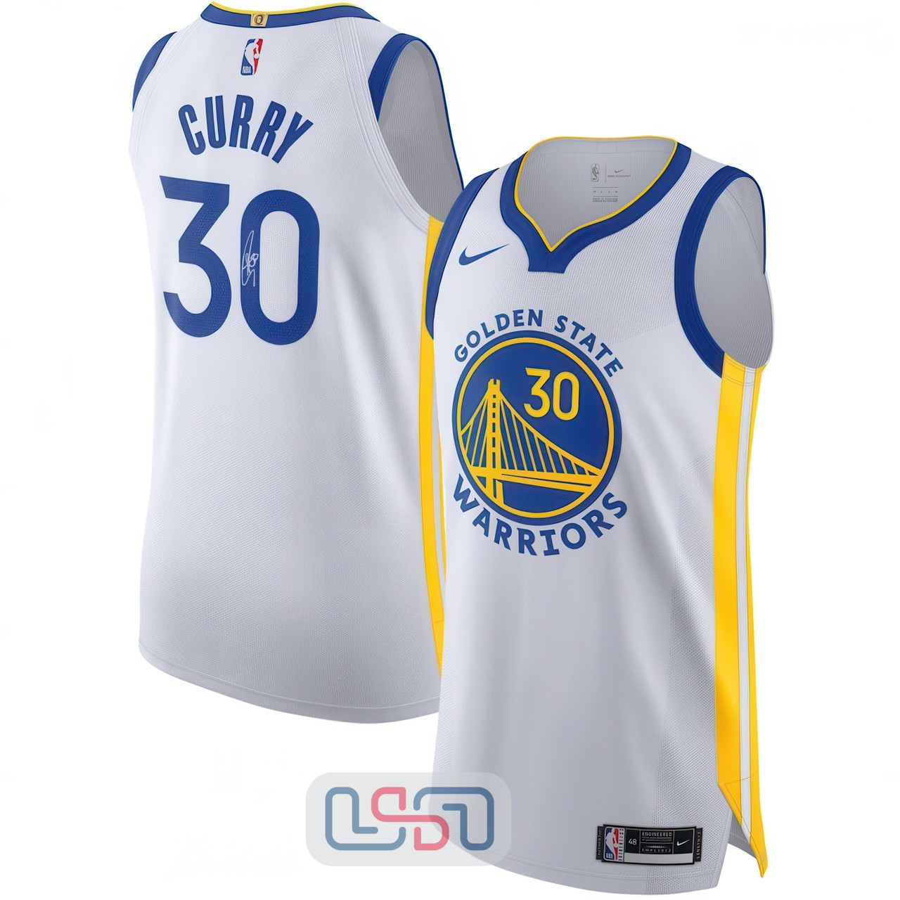 Stephen Curry Warriors Signed Nike Association Edition White Authentic Jersey - BAS USASM