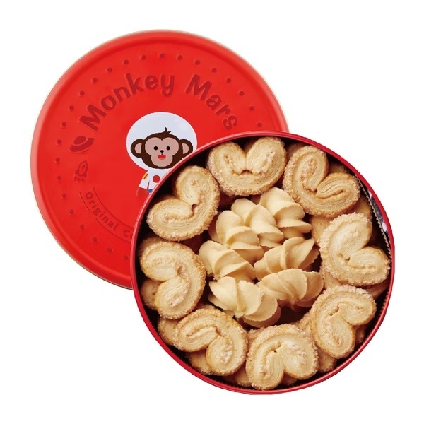 台灣 火星猴子 蝴蝶酥曲奇綜合圓禮盒 (淨重180g±5g) (鐵盒款式隨機) - 4款選擇 (EXP:出廠後120天)