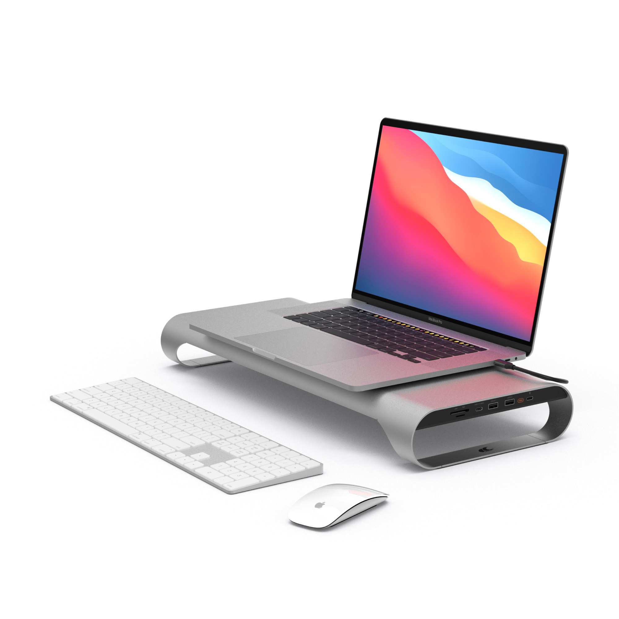 ProBASE Gen2 多功能USB-C 10Gbps 極速螢幕架 鋁製 for MacBook/ Mac (北歐銀)｜【4K高畫質| M1/M2適用】