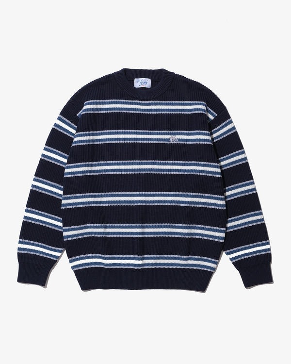KEBOZ BORDER KNIT SWEATER