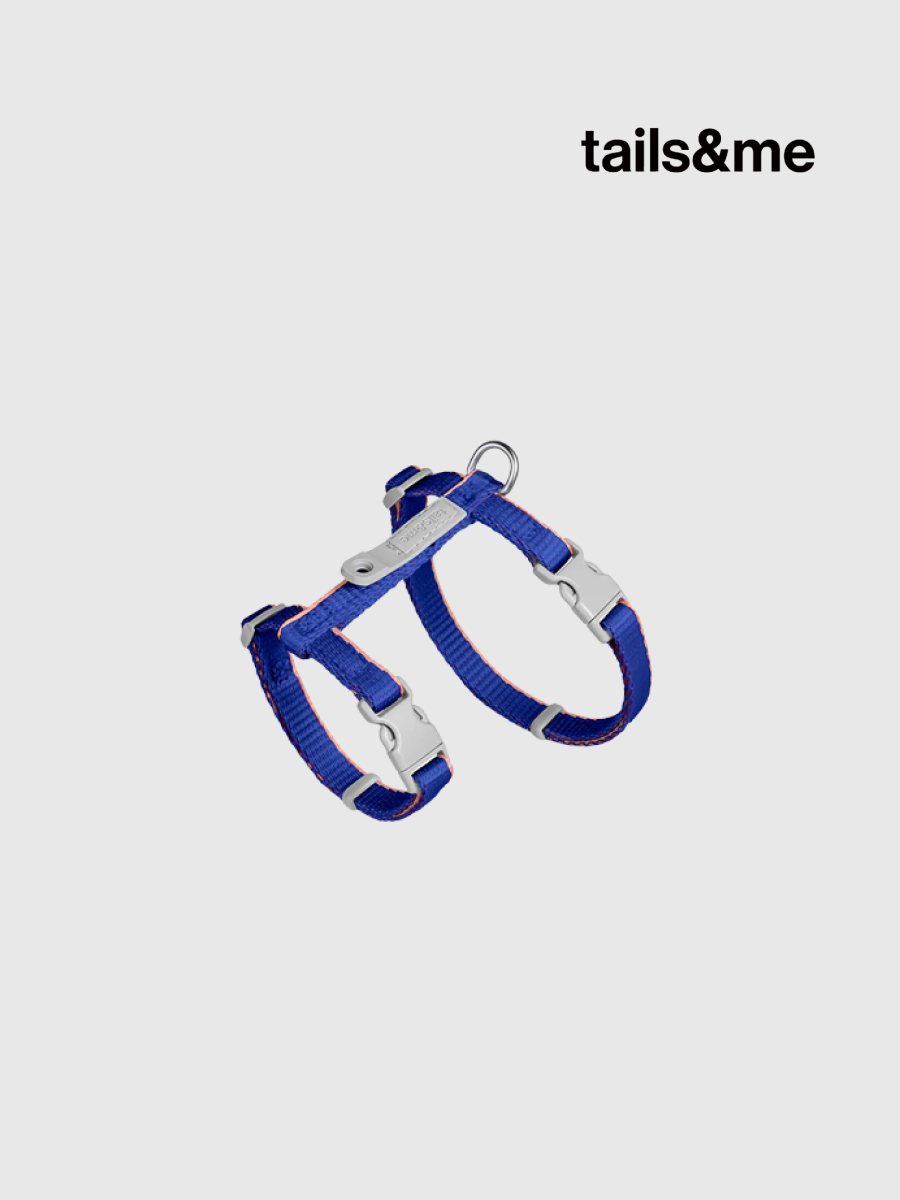 【tails&me 尾巴與我】新經典 貓工型胸背帶 | TailsCharm™適用｜靛藍桃粉 (雙色)