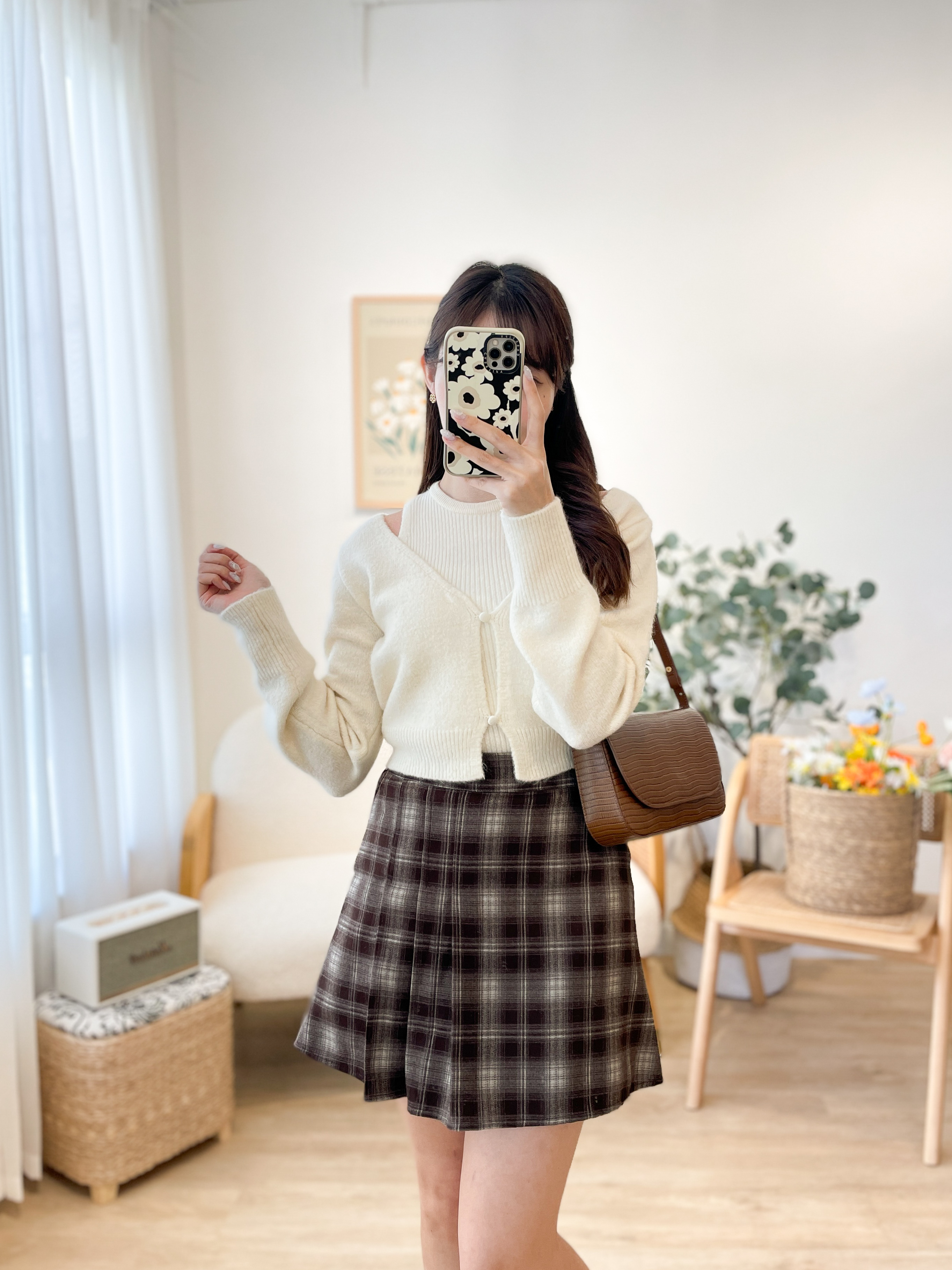 SK513 Bonnie Checkered Mini Skirt