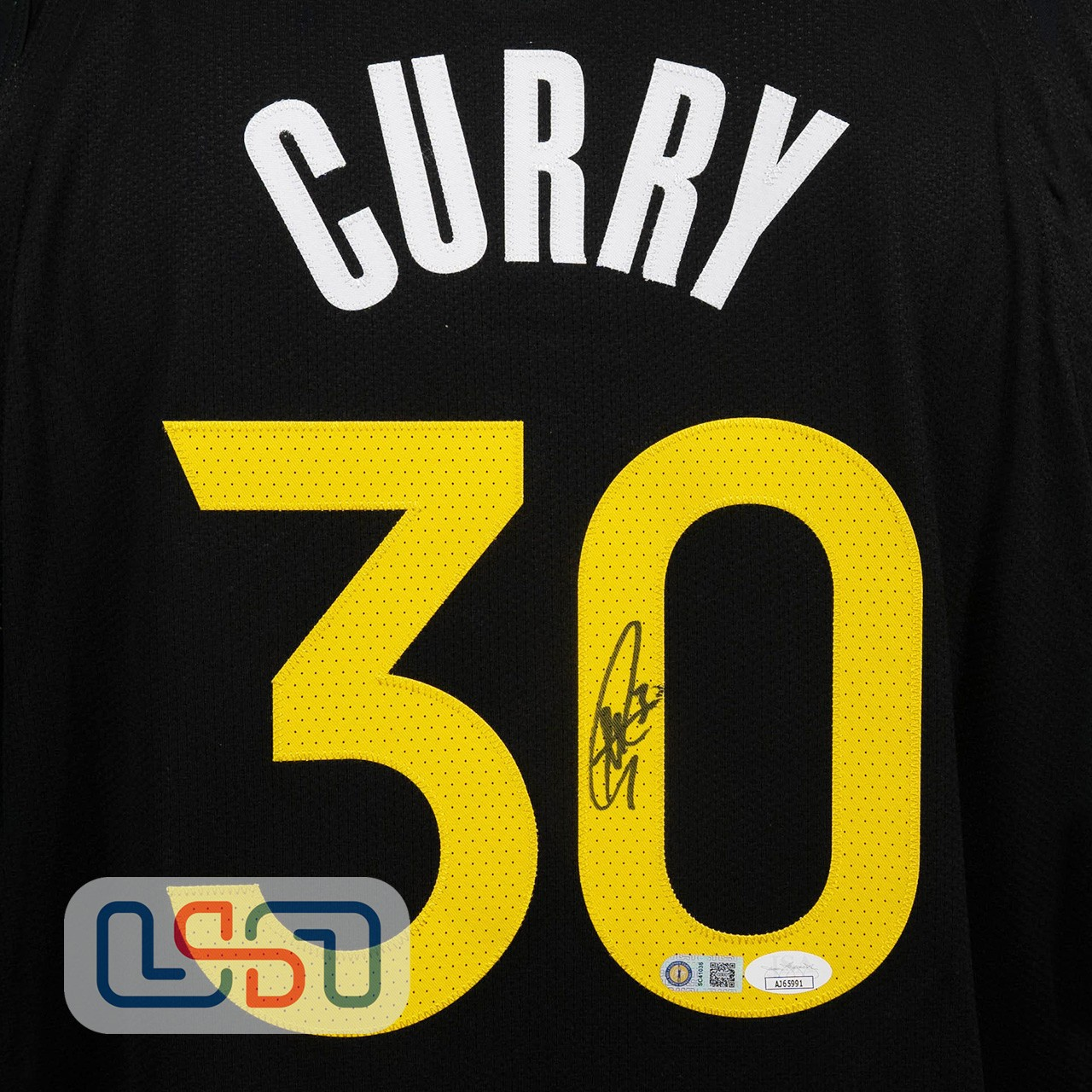 Stephen Curry Signed Warriors Black City Edition Nike Authentic Jersey USASM