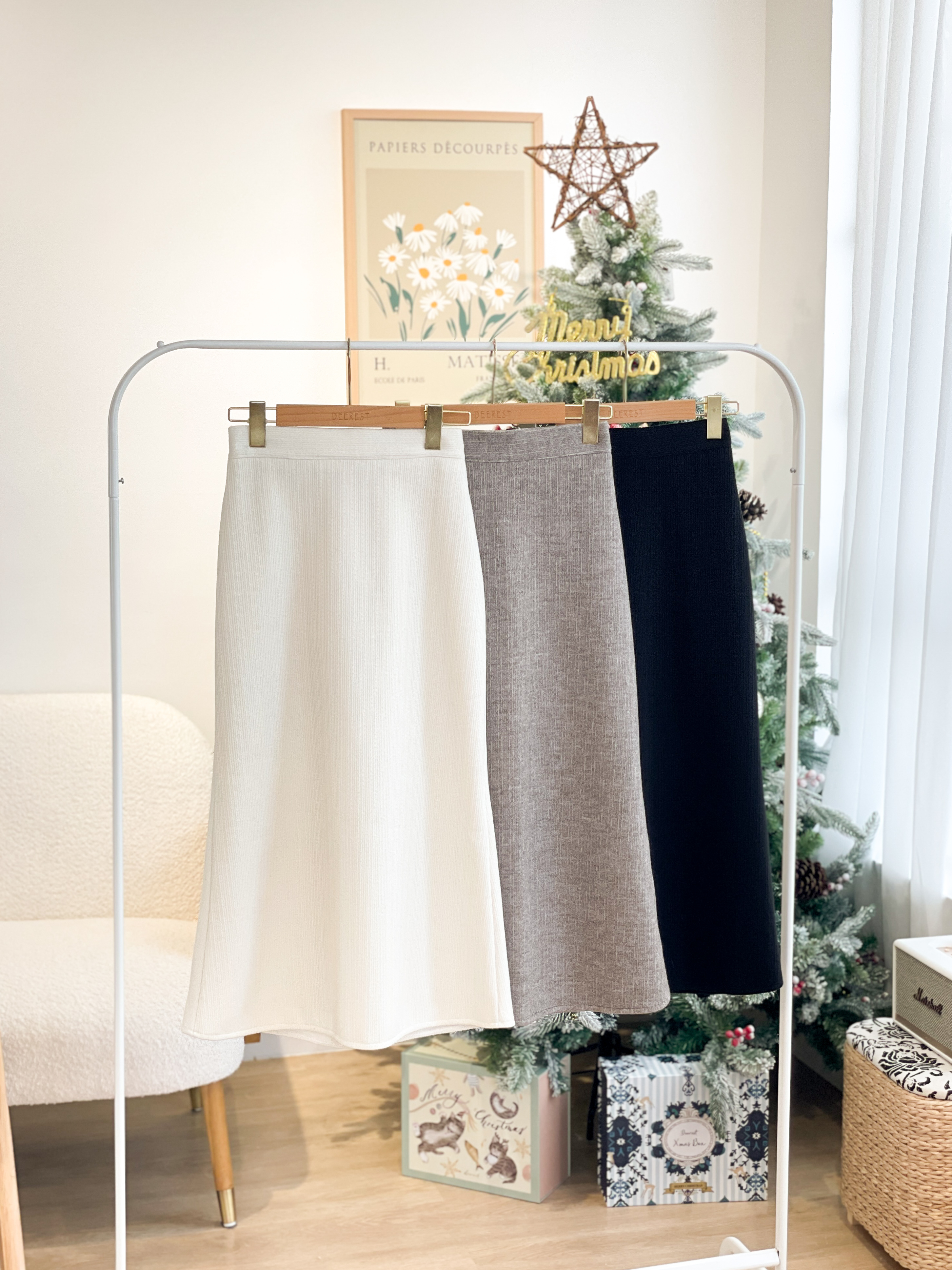 SK515 Warm Flared Long Skirt