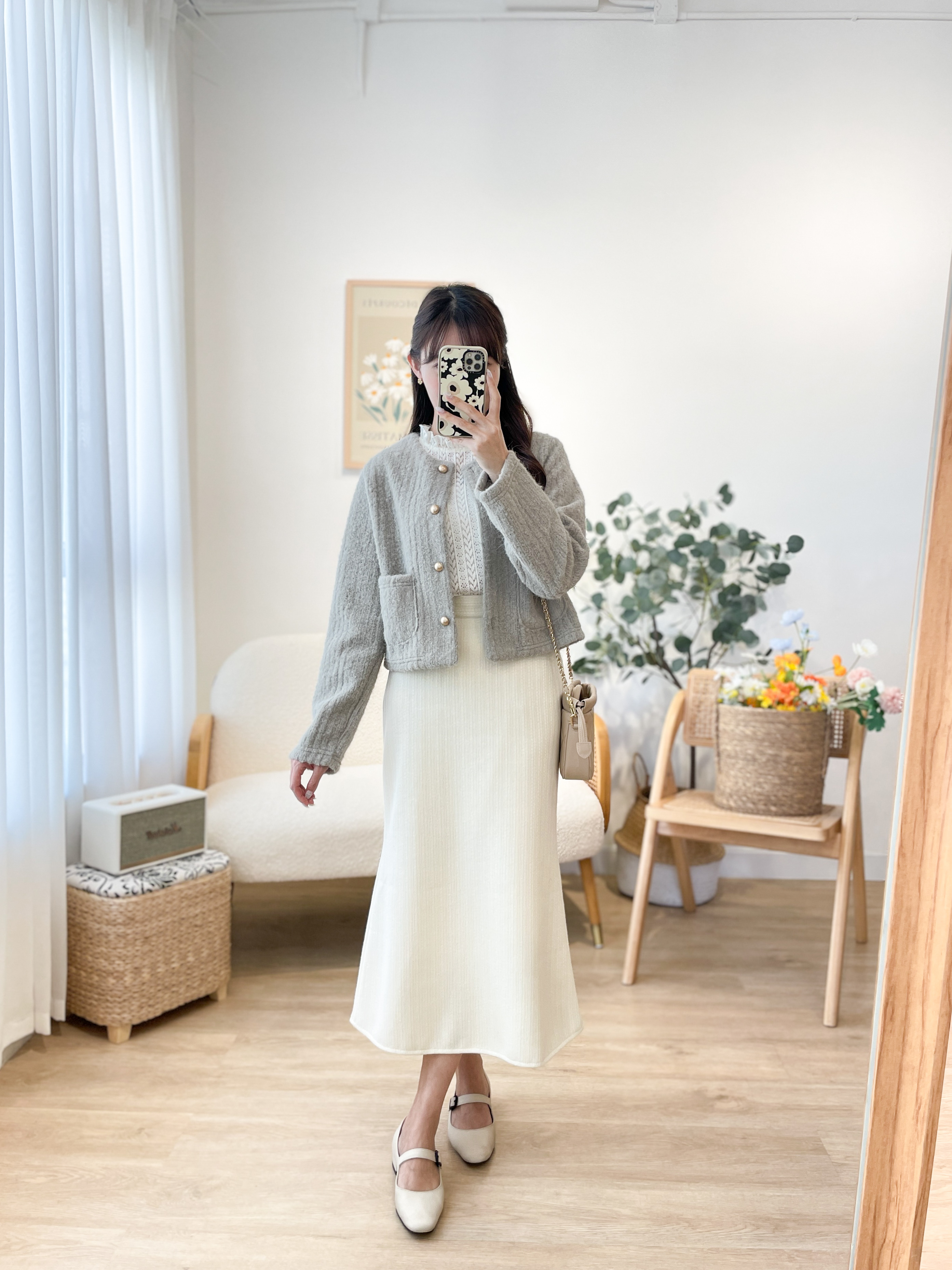 SK515 Warm Flared Long Skirt