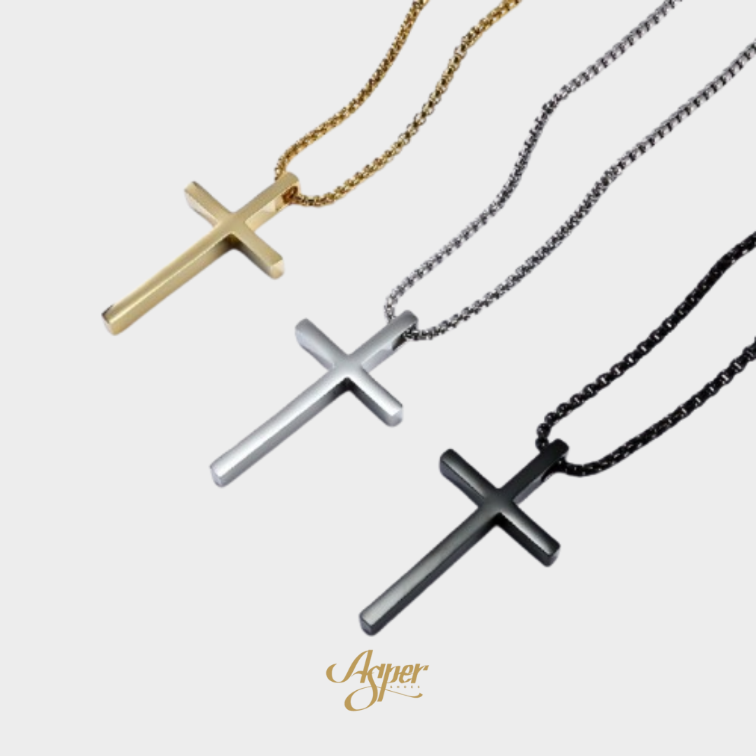 INS 簡約鈦鋼十字架項鍊PL001BK