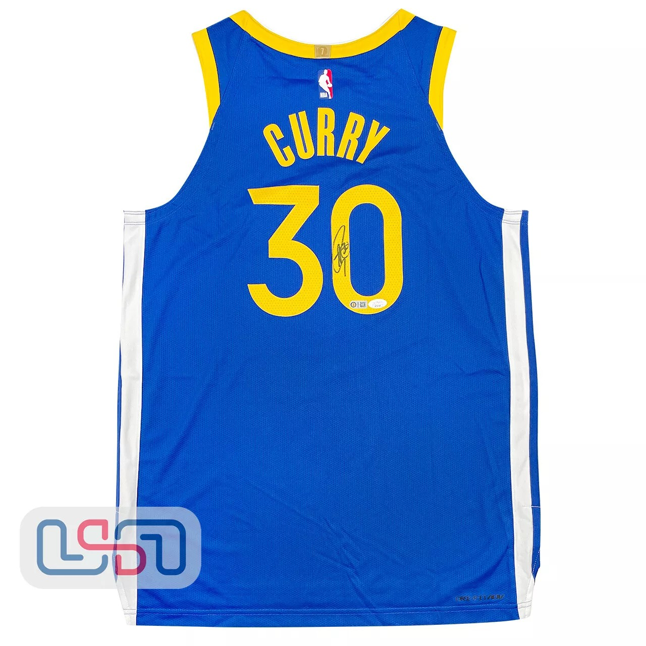 Stephen Curry Signed Warriors Blue Nike Authentic Jersey USA SM JSA