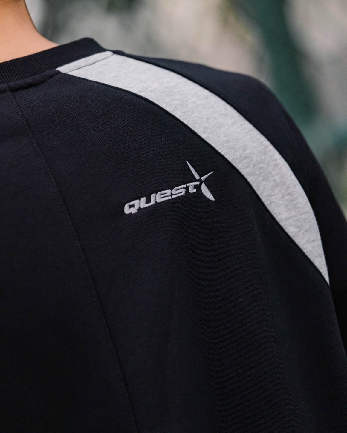 QUEST Splicing Sweatshirt 拼接棉大學踢 2色