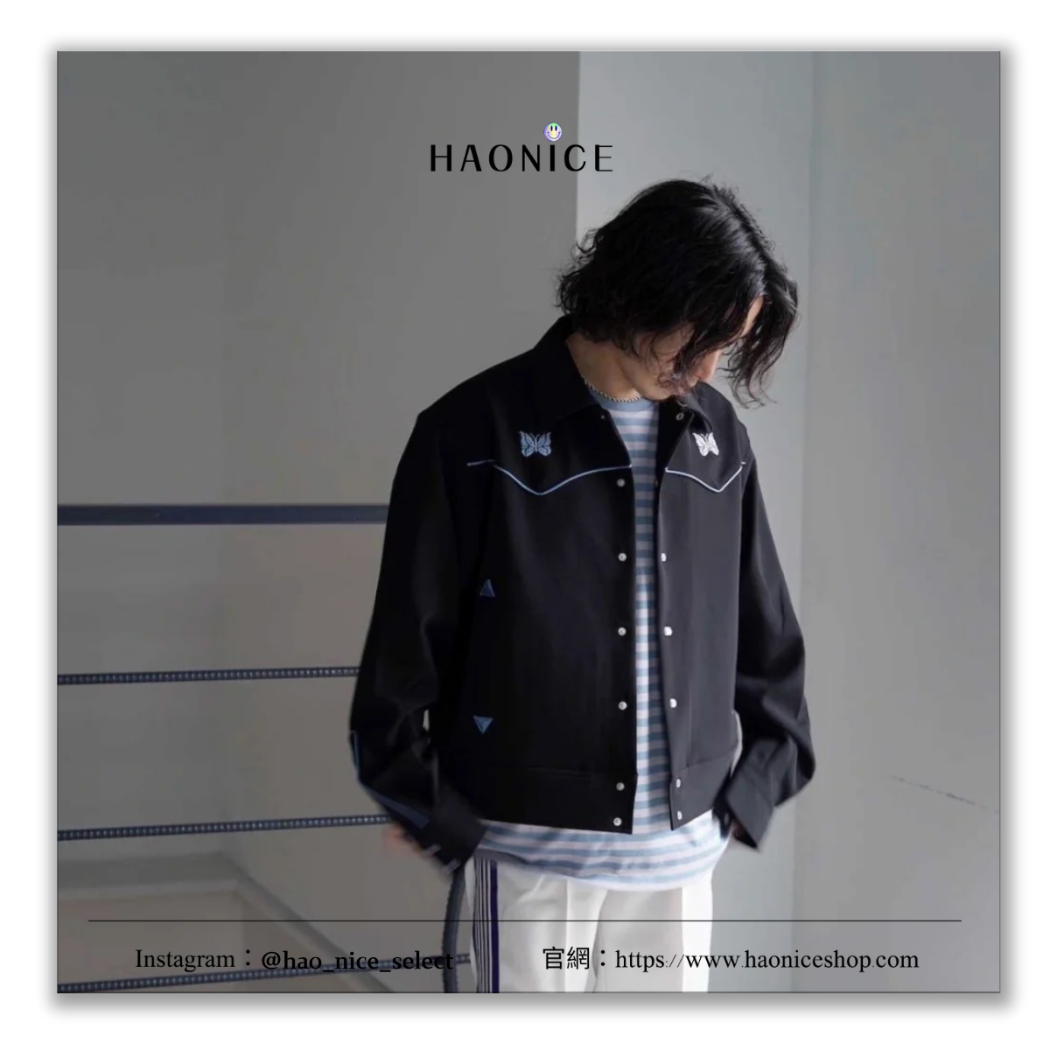 【HAO NICE】100%正品 NEEDLES 日本潮牌🇯🇵英倫風刺繡蝴蝶牛仔外套 休閒外套