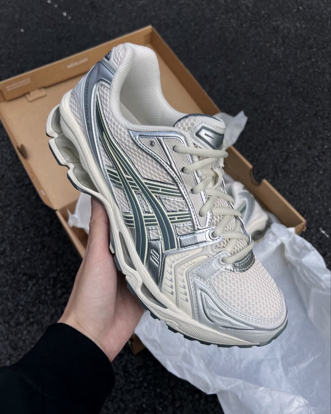 Asics Gel-Kayano 14 Birch Dark Pewter 白樺木奶油 灰綠  JJJ平替款 復古Y2K 運動鞋