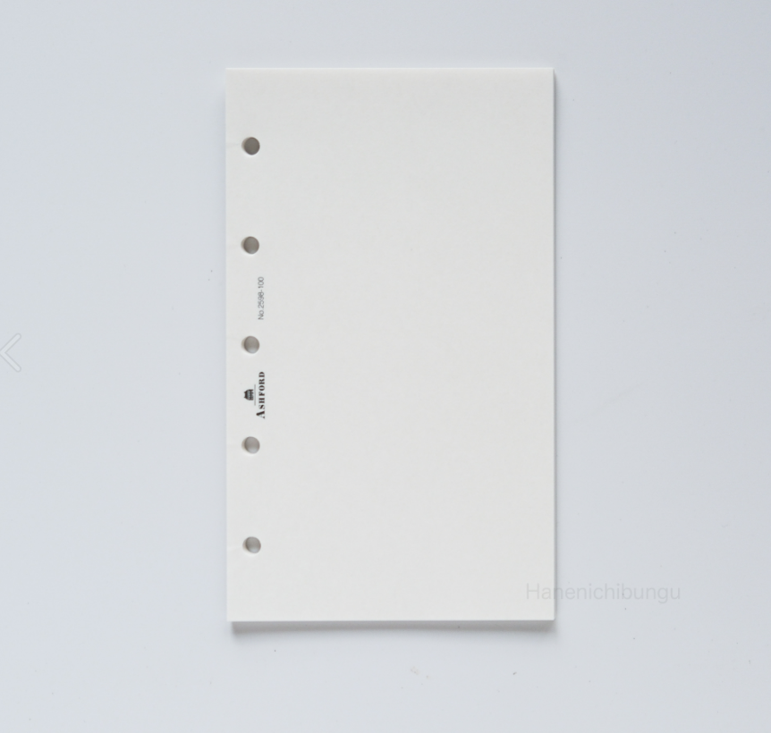 MICRO5 M5 口袋尺寸 白色空白內頁（100張入）｜ASHFORD 日本