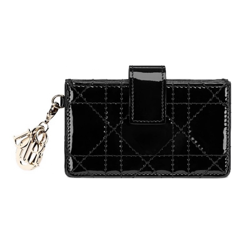 DIOR Lady Dior Jasmine 卡片套 漆面 Cannage 藤格紋圖案小牛皮