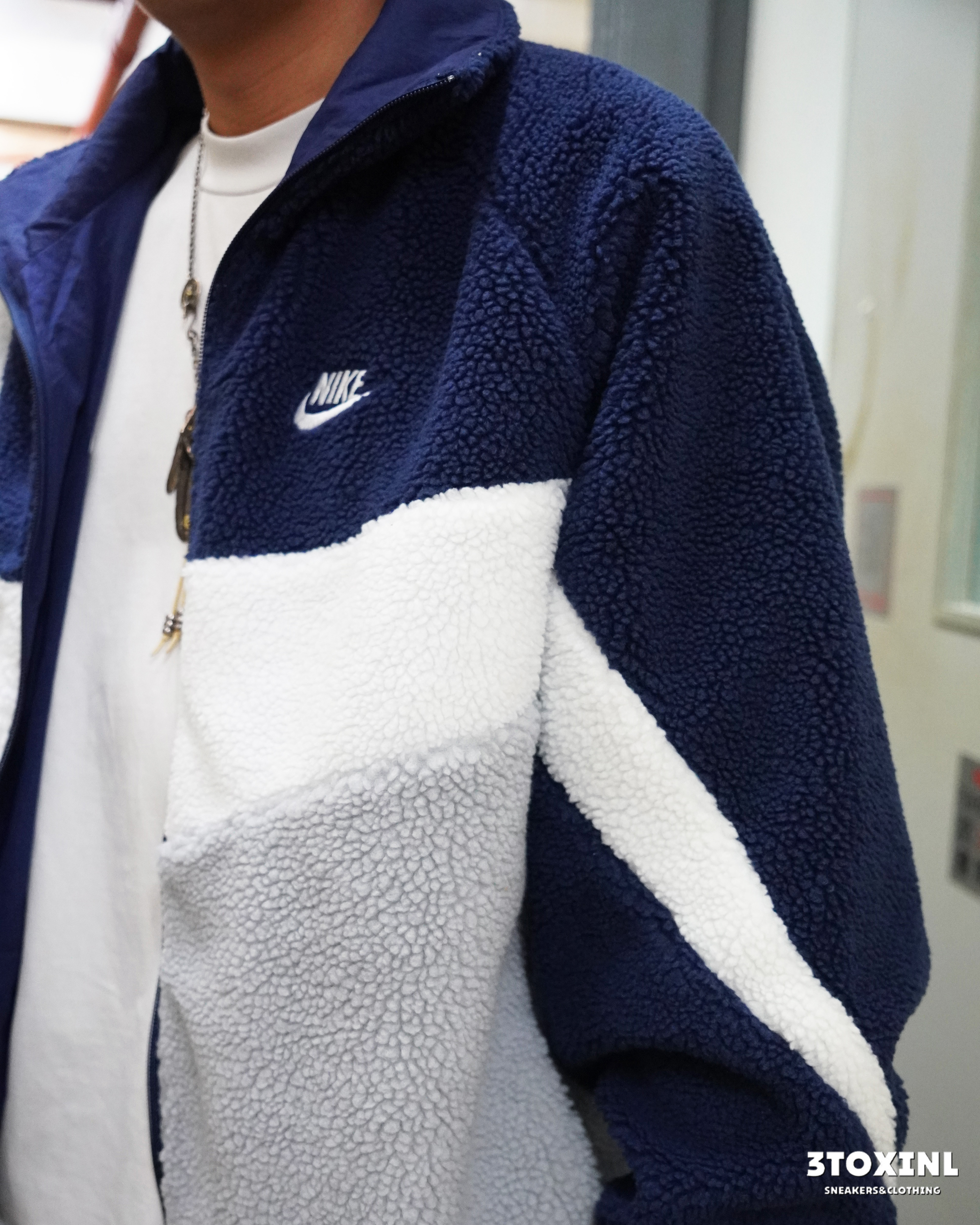 (現貨) Nike Big Swoosh Jacket - Navy Grey White (雙面)