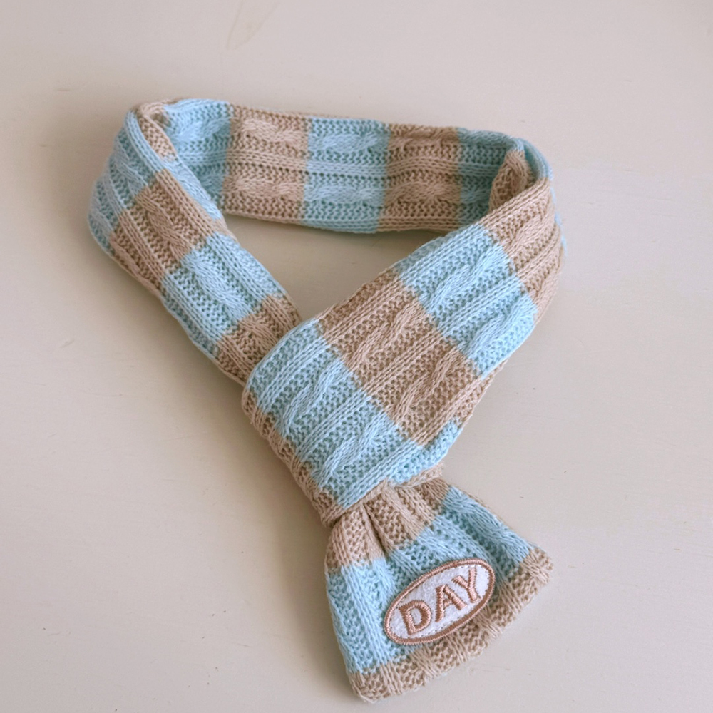 【預購】cuddly day｜ 條紋麻花圍巾