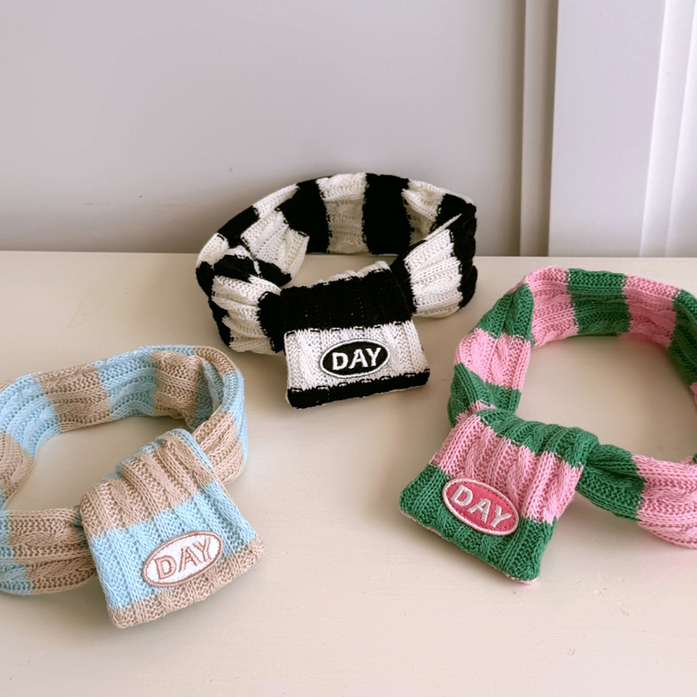 【預購】cuddly day｜ 條紋麻花圍巾