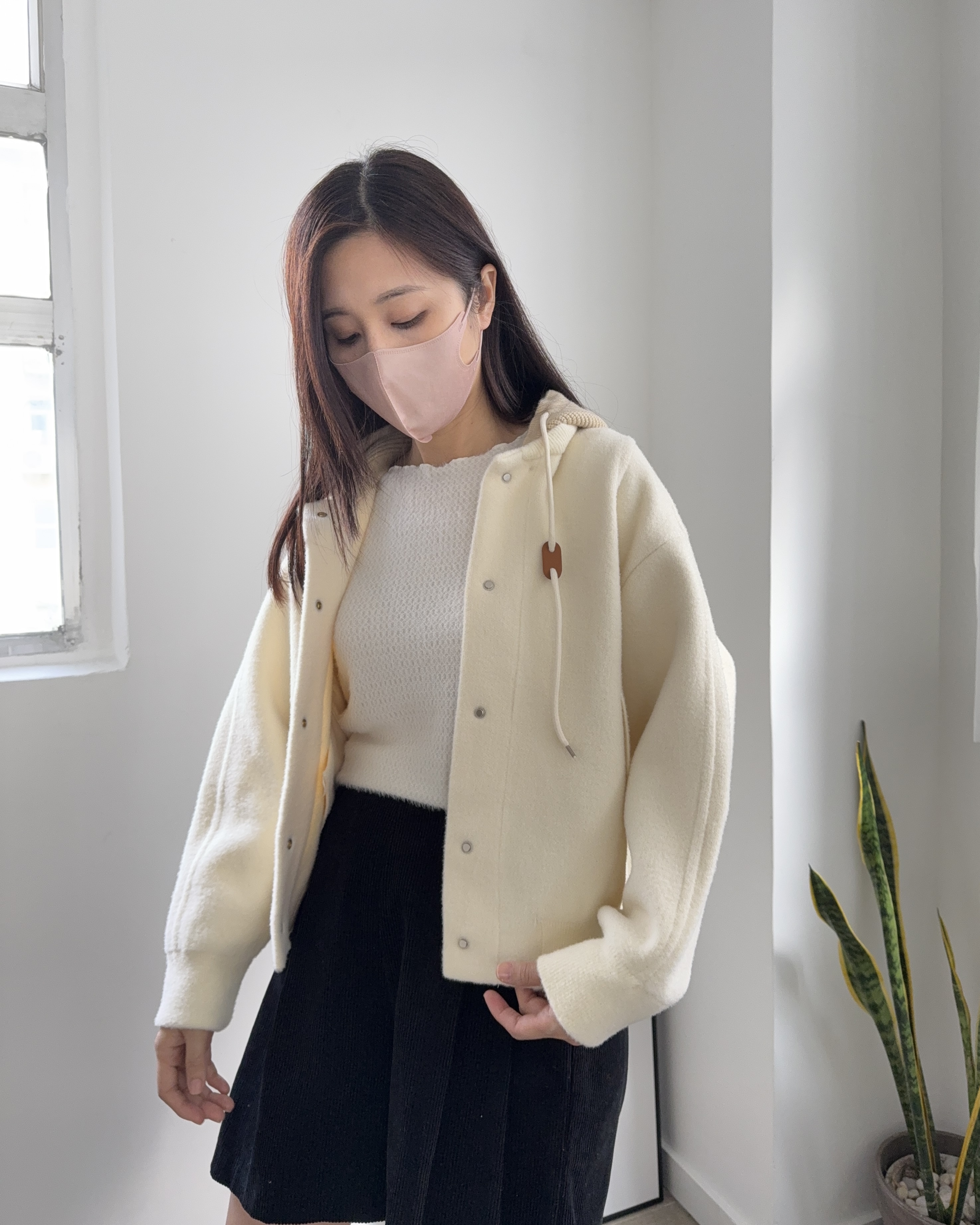 𝑺𝑨𝑳𝑬 針織絨毛有帽外套