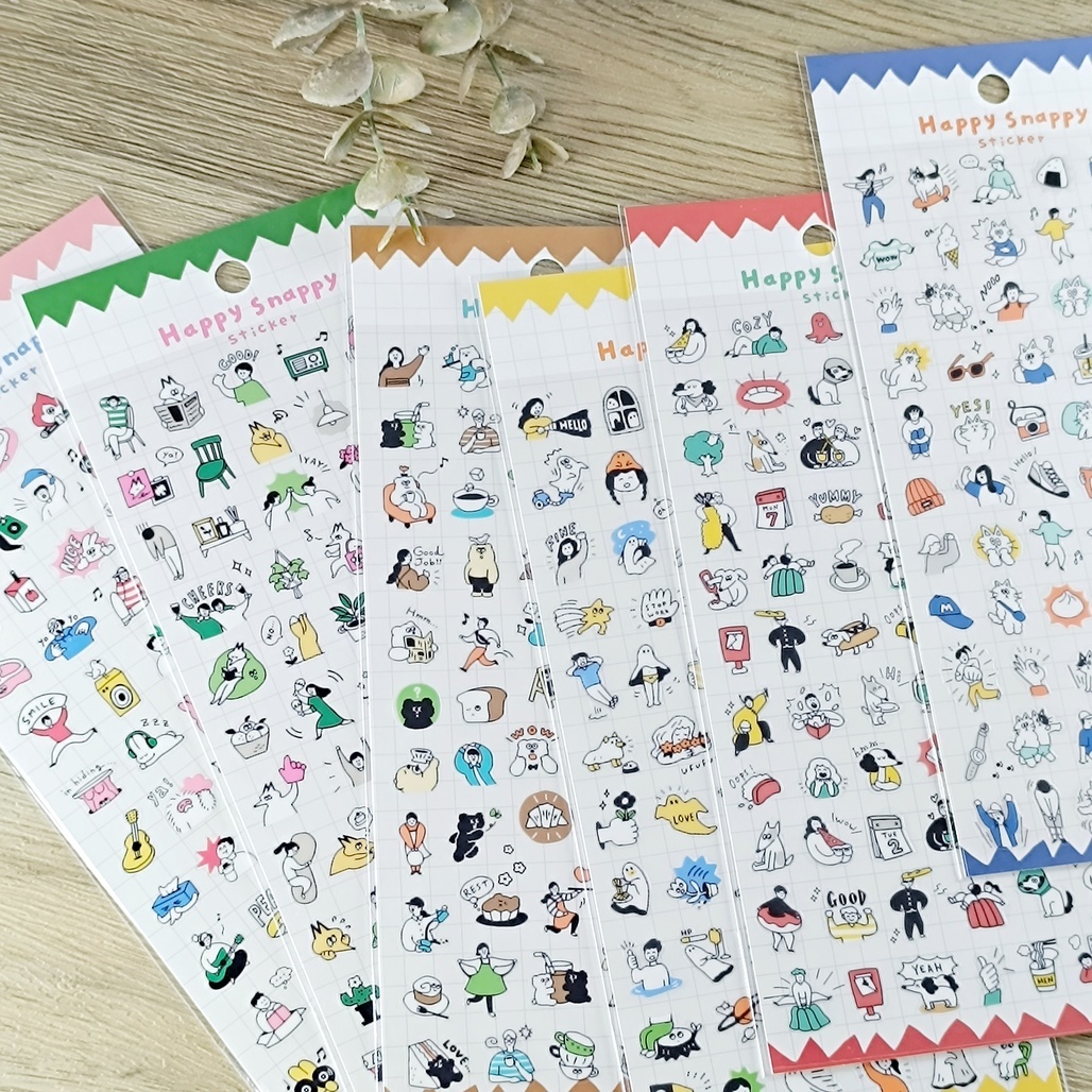 日本 MIND WAVE．Happy Snappy PET裝飾貼紙 共六款