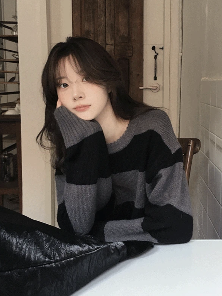 預訂｜SLOWAND #SLOWMADE Winter Border Stripe Knit (3 Color)