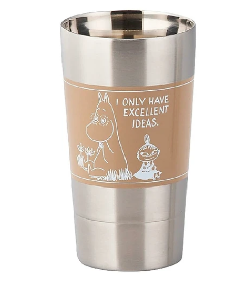 日本MOOMIN雙層不銹鋼杯(米) (日本製)
