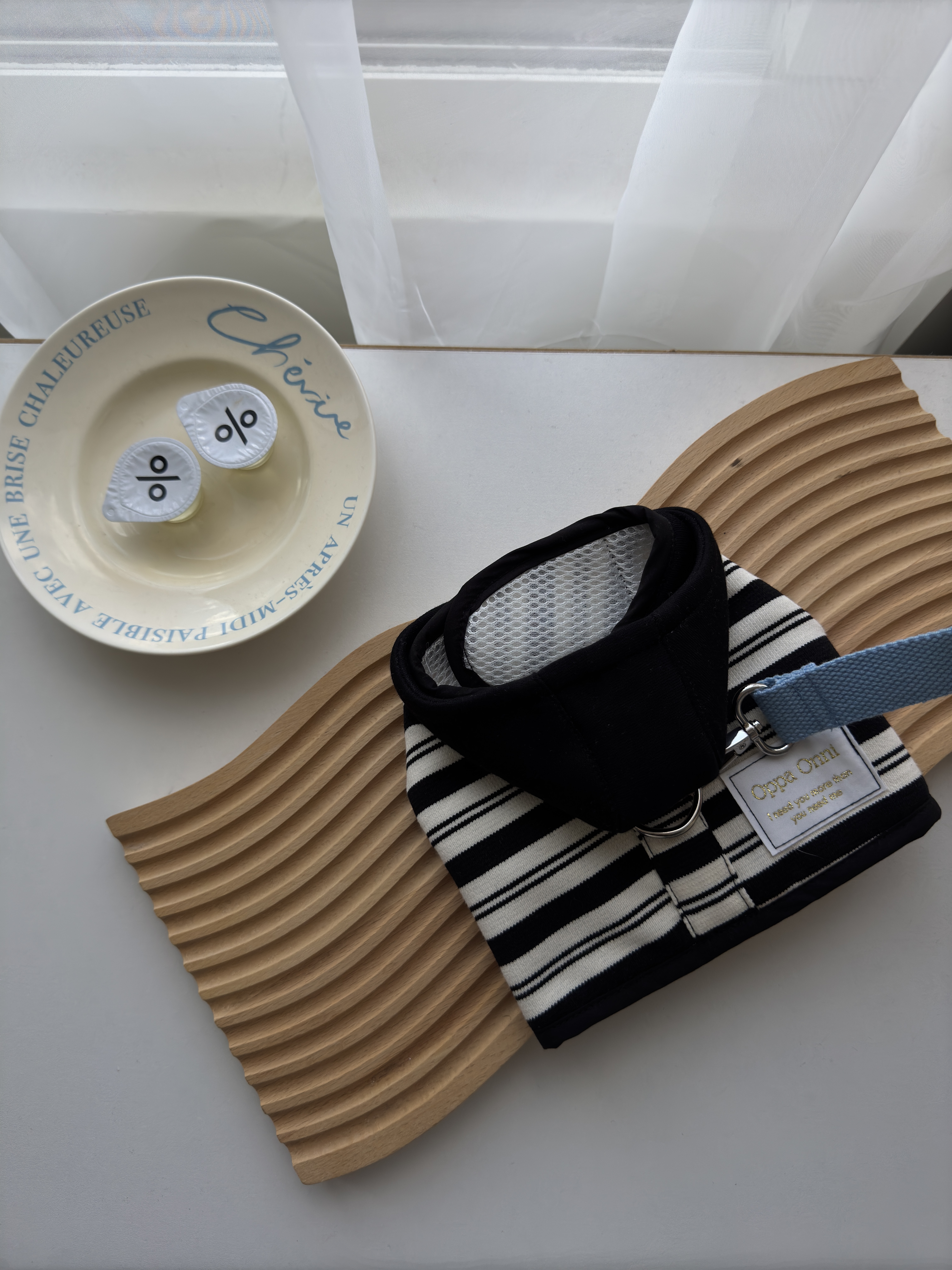 條紋帽T胸背 - 黑