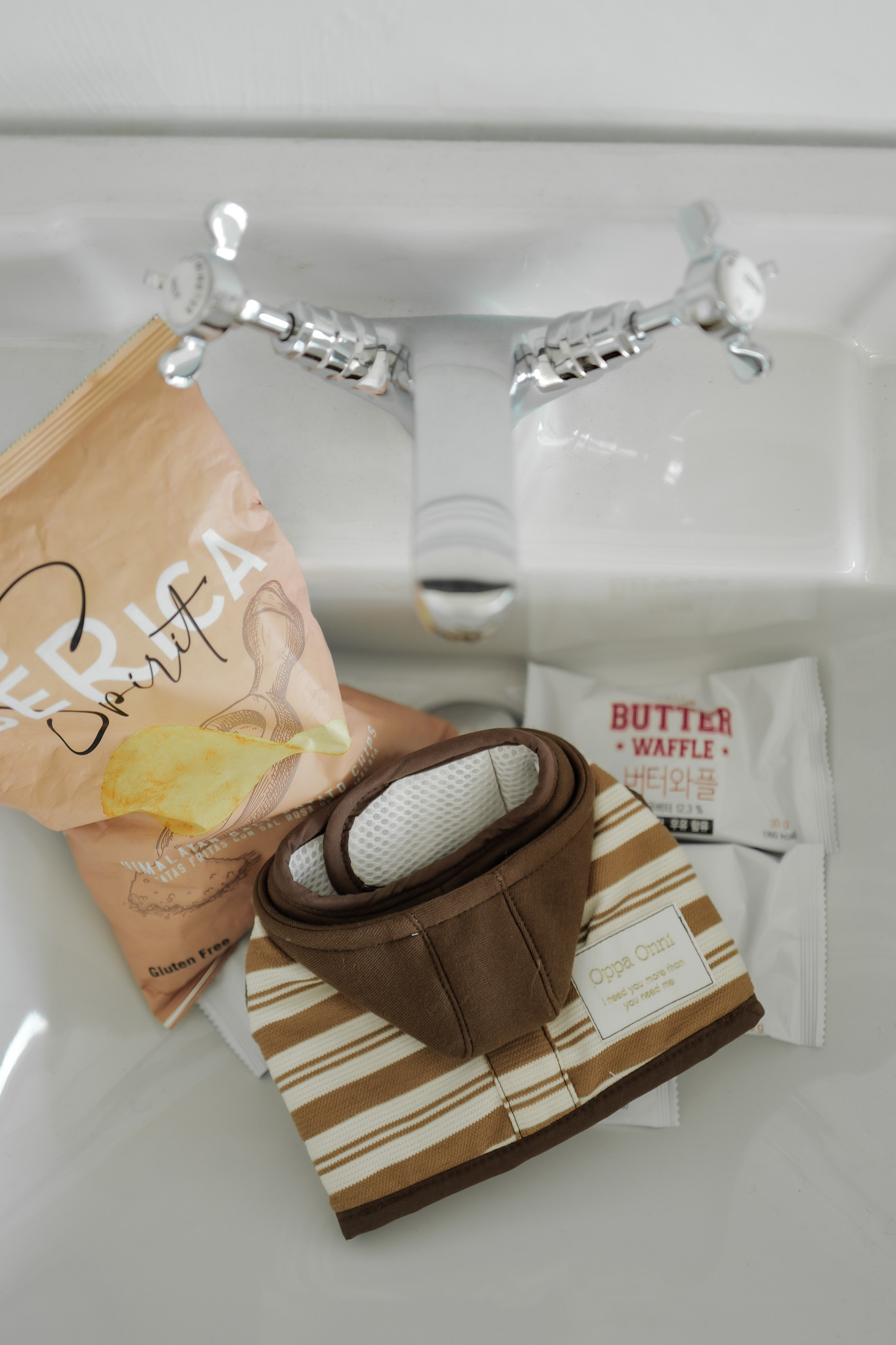 條紋帽T胸背 - 咖