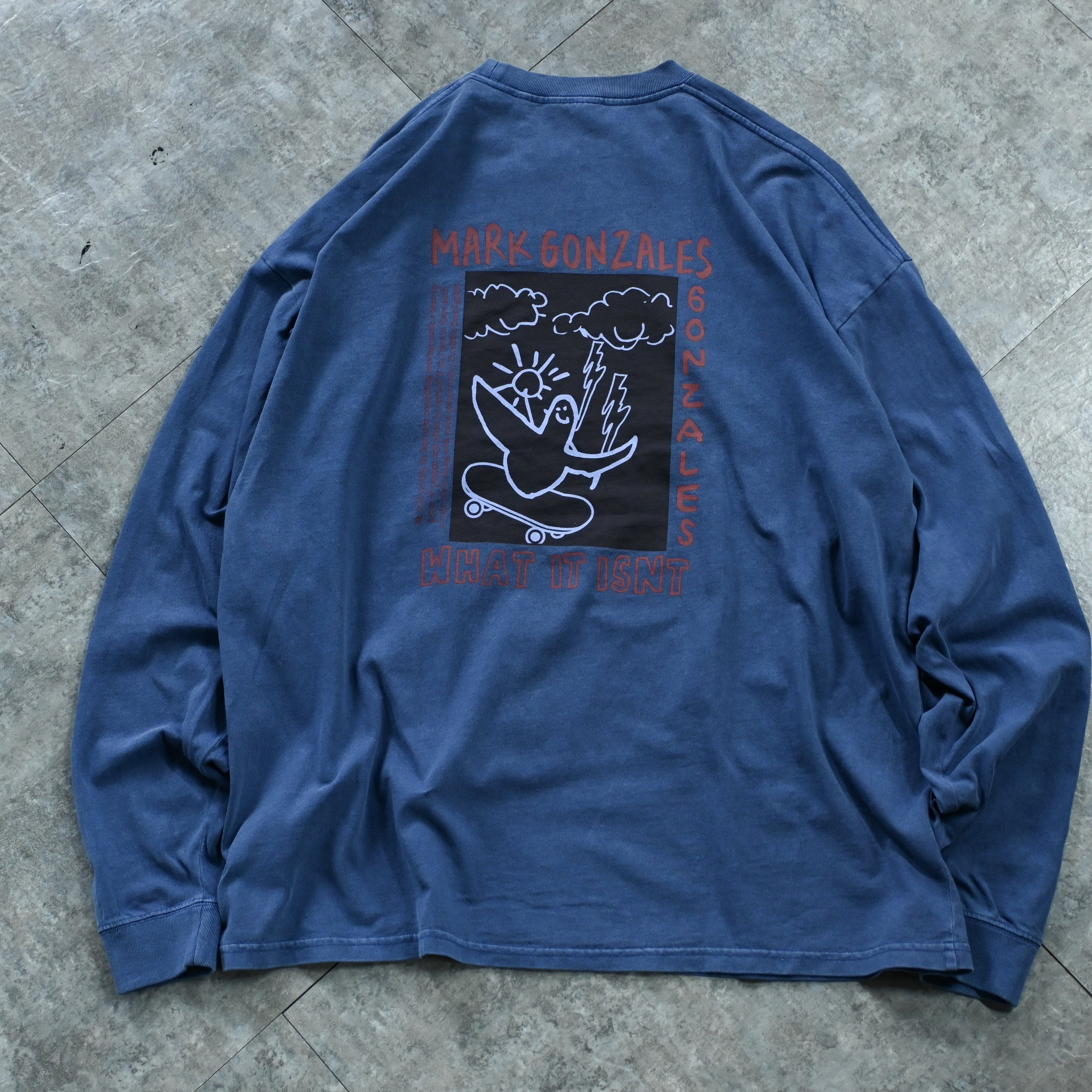 (What it isNt) ART BY MARK GONZALES Vintage Graphic Dyed BIG Long Tee