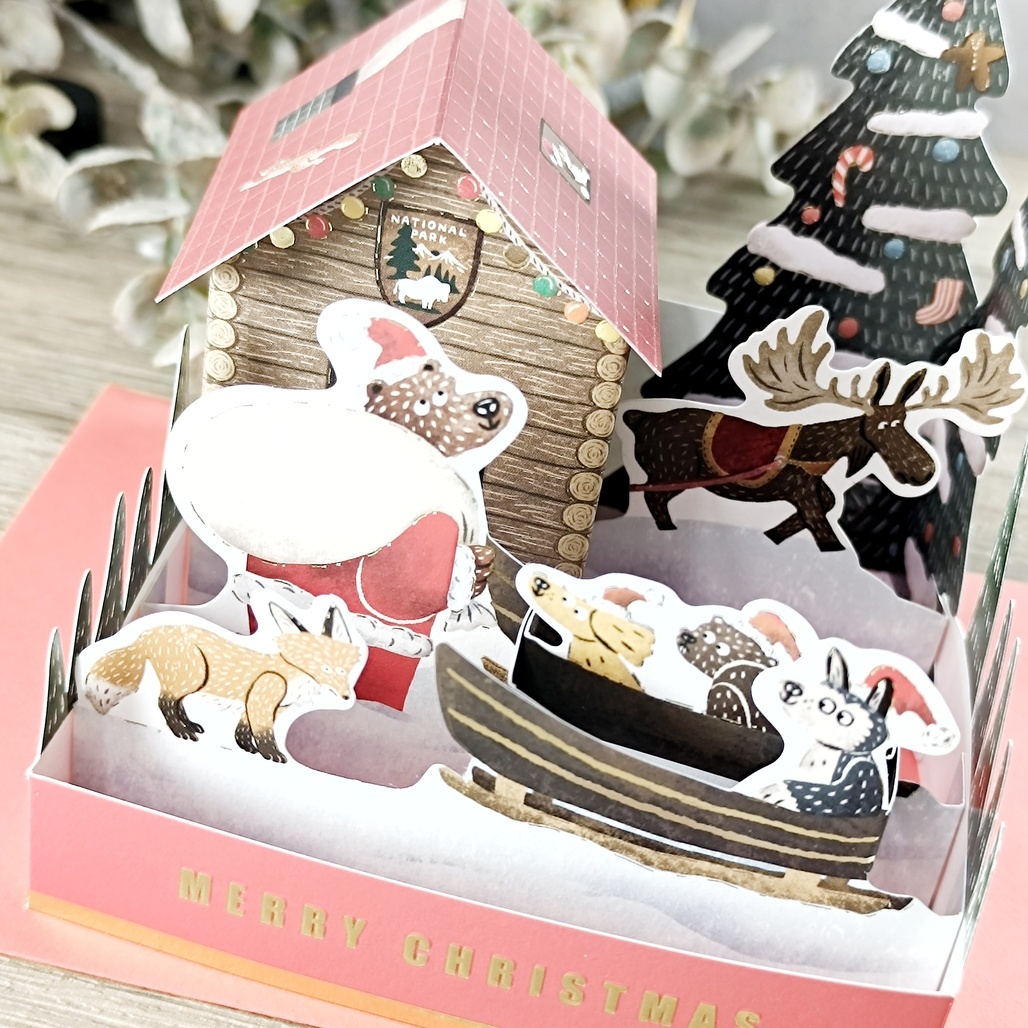 日本Greeting Life．OKATAOKA立體聖誕卡片 聖誕花園 OK-50